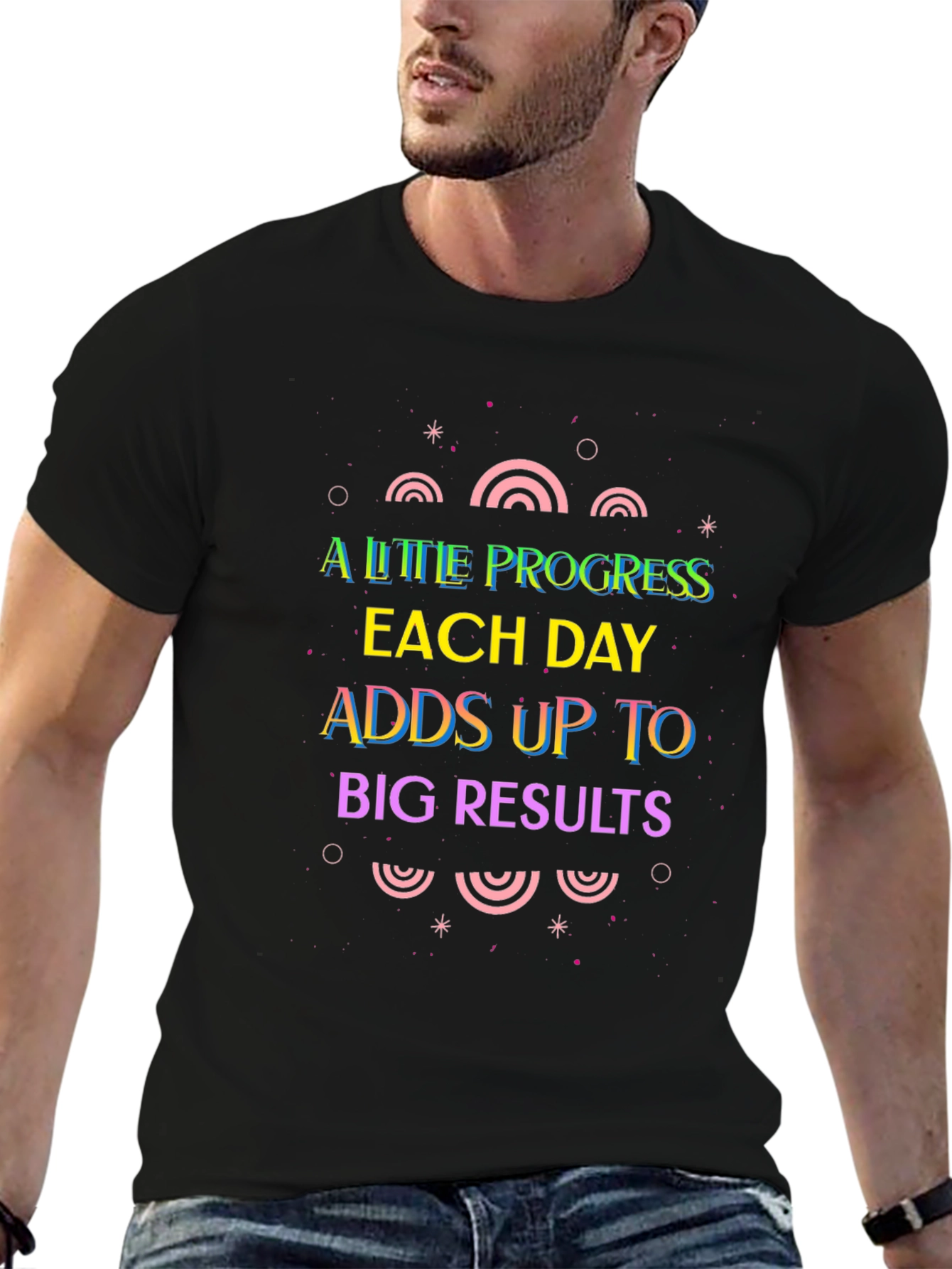 Motivational Graphic Tee: A Little Progress Each Day