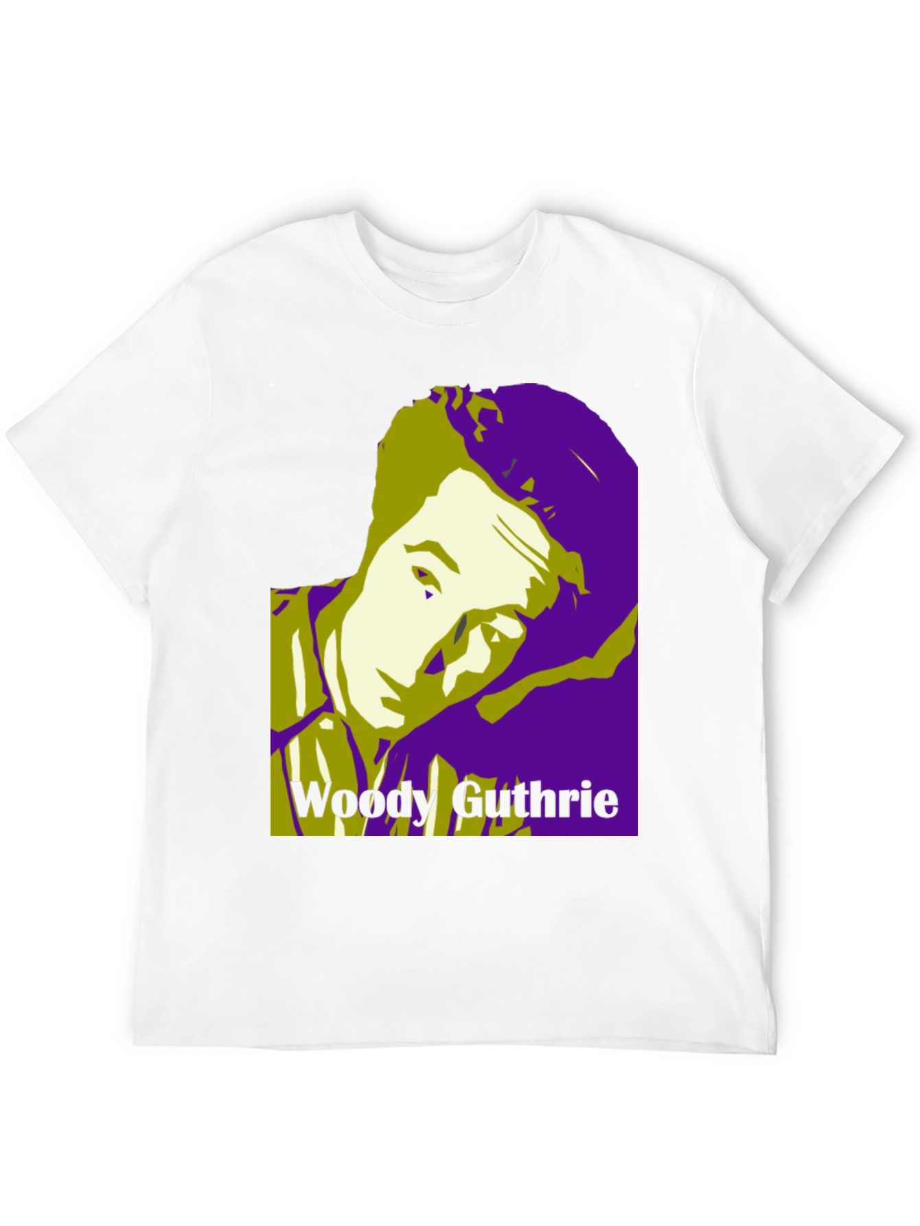 Woody Guthrie Portrait Graphic T-Shirt - Black