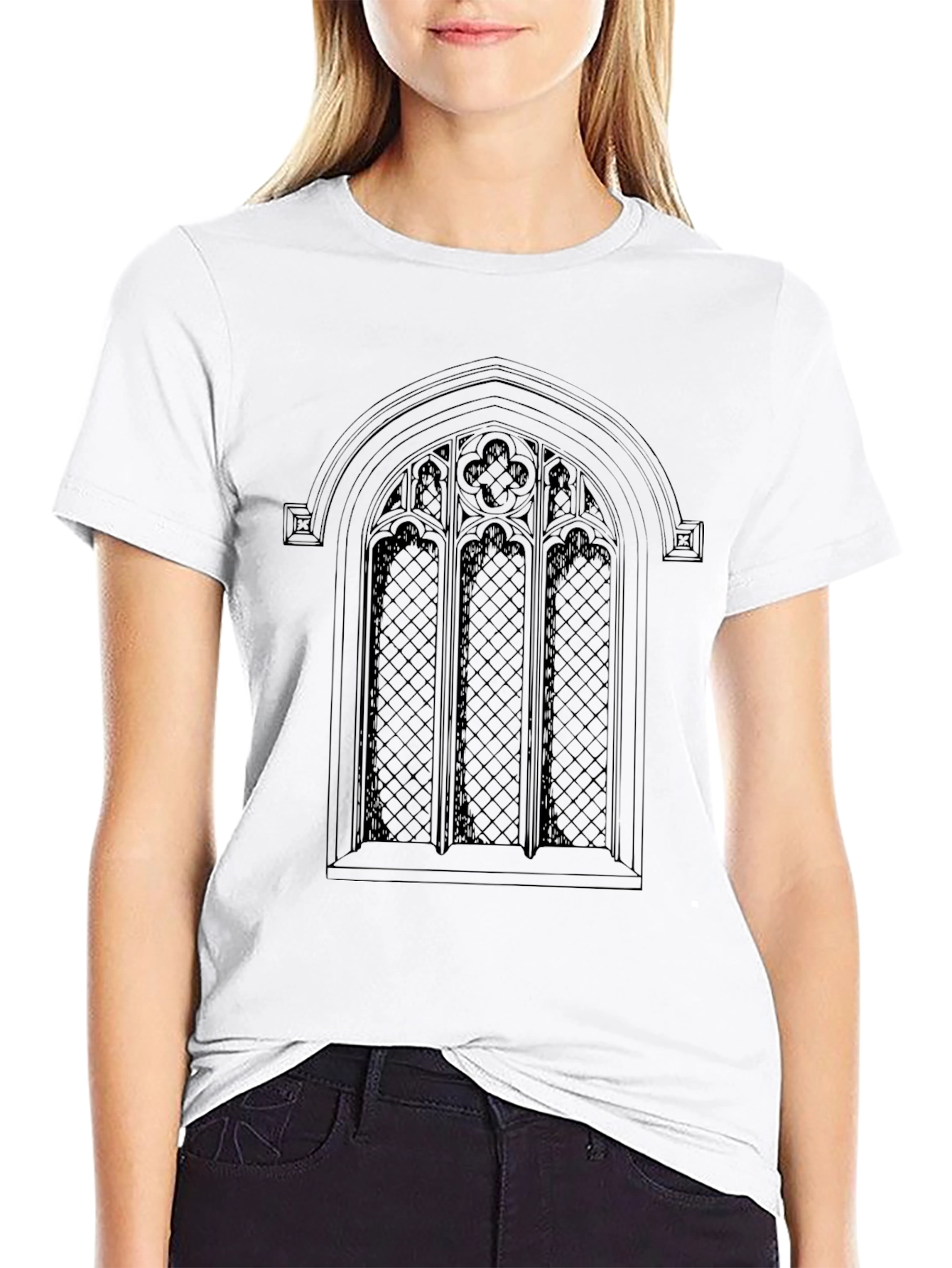 Gothic Window Graphic T-Shirt - Soft & Stylish