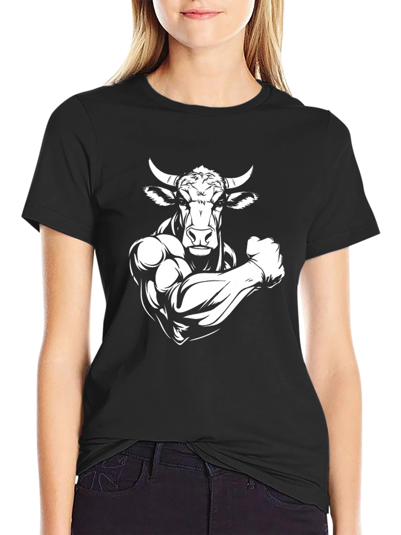 Muscle Bull T-Shirt - Black Graphic Tee