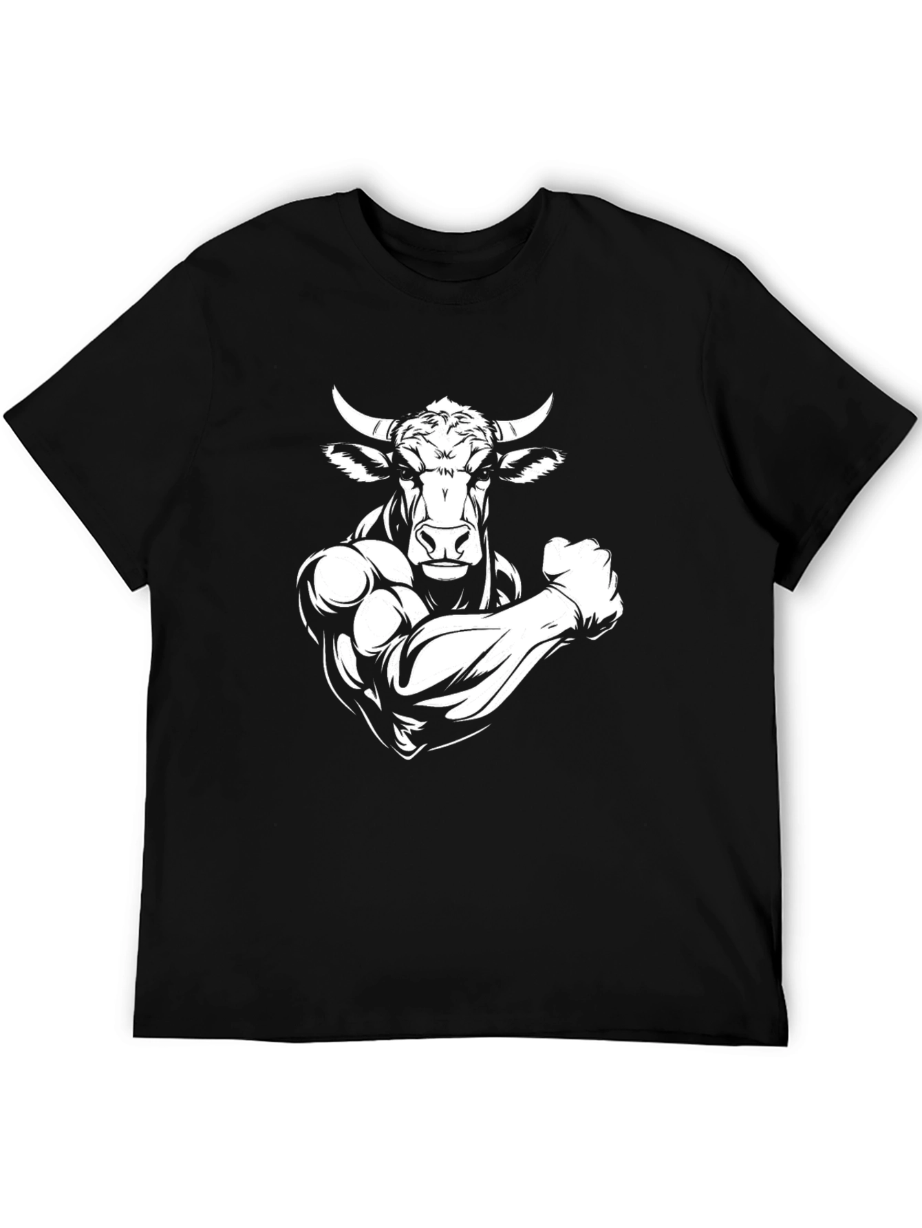 Muscle Bull T-Shirt - Black Graphic Tee