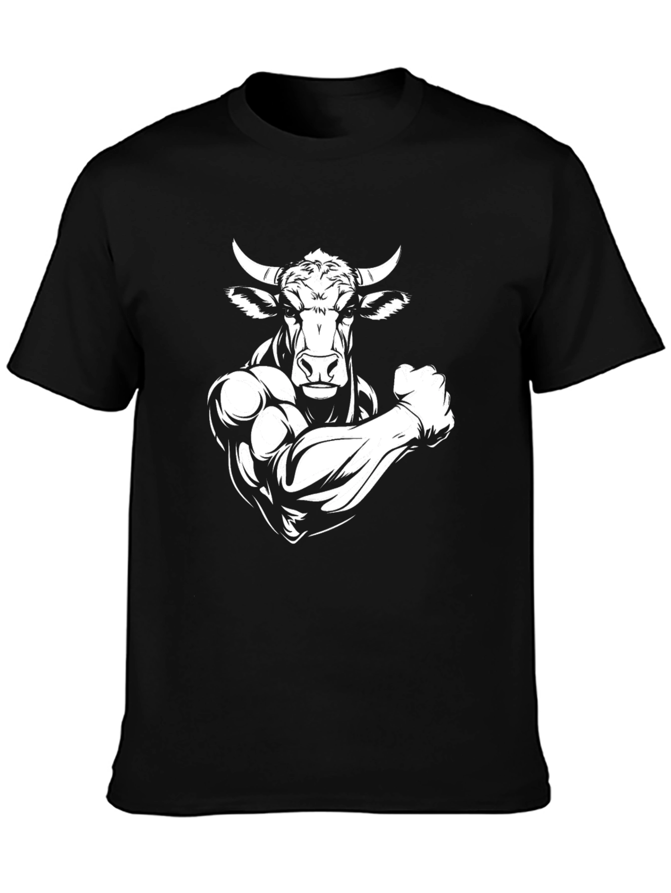 Muscle Bull T-Shirt - Black Graphic Tee