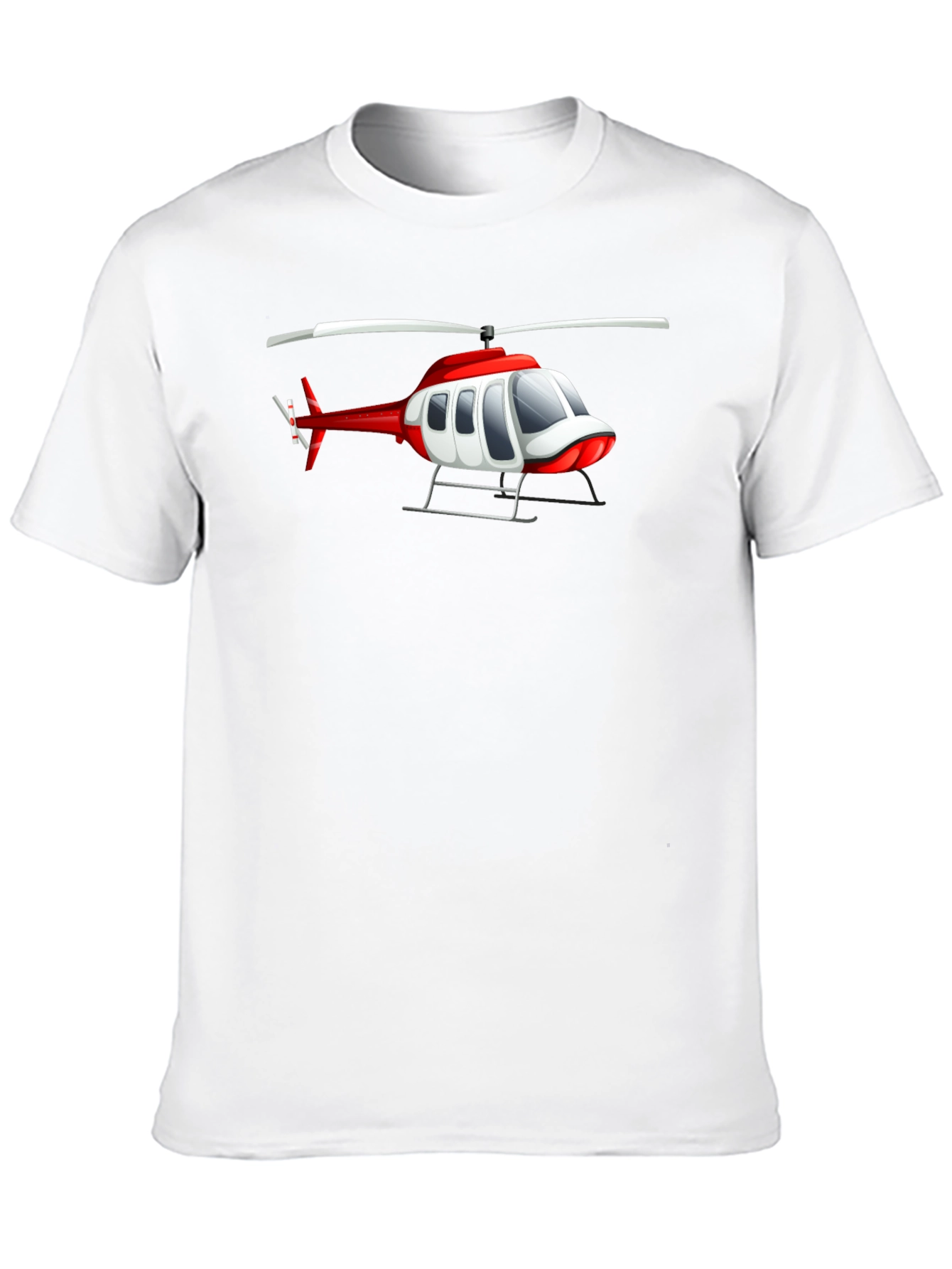 Helicopter Graphic Tee - Black Crew Neck T-Shirt