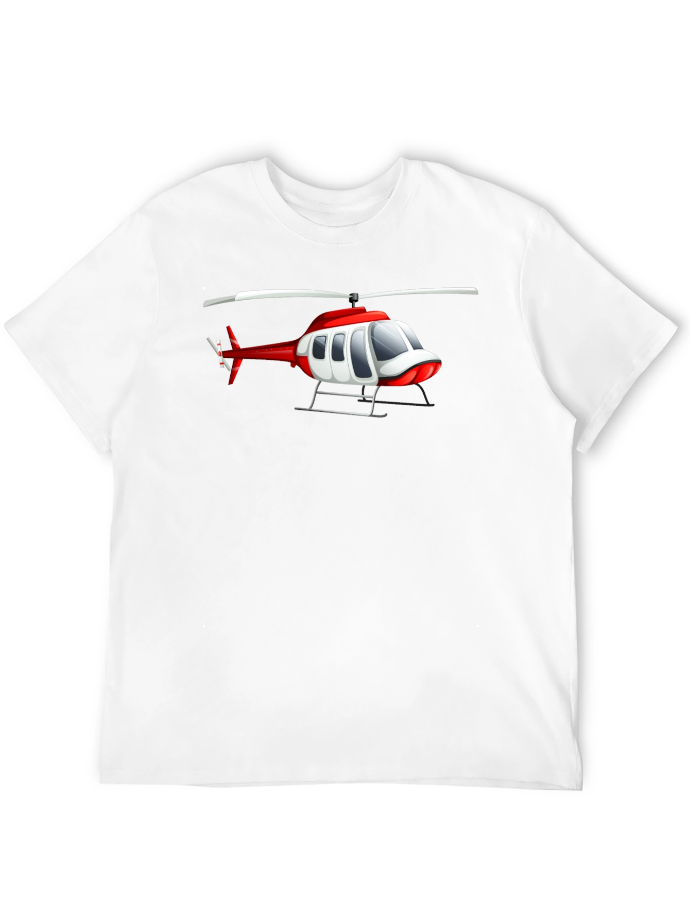 Helicopter Graphic Tee - Black Crew Neck T-Shirt