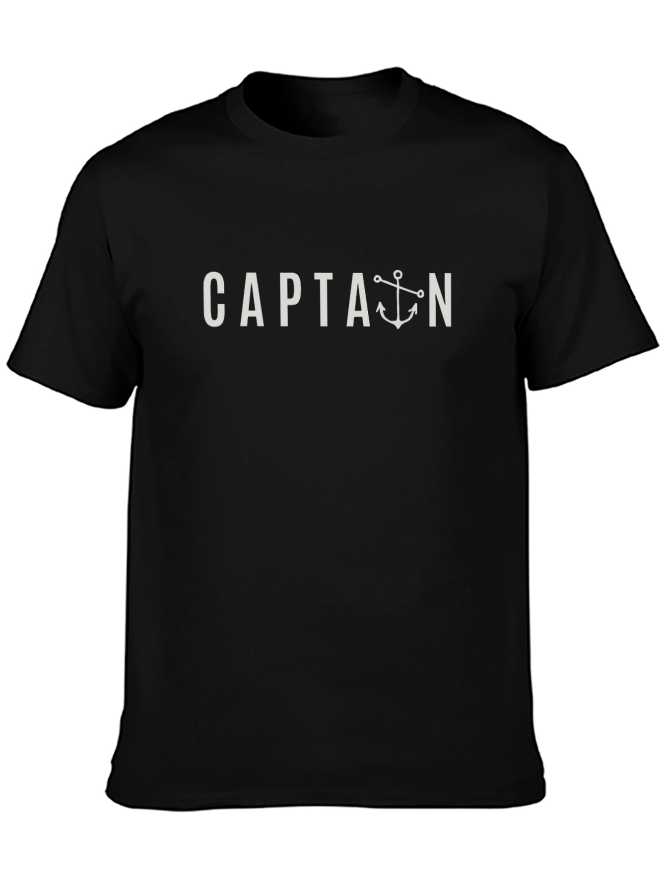 Captain Anchor Graphic T-Shirt - Black Cotton Blend