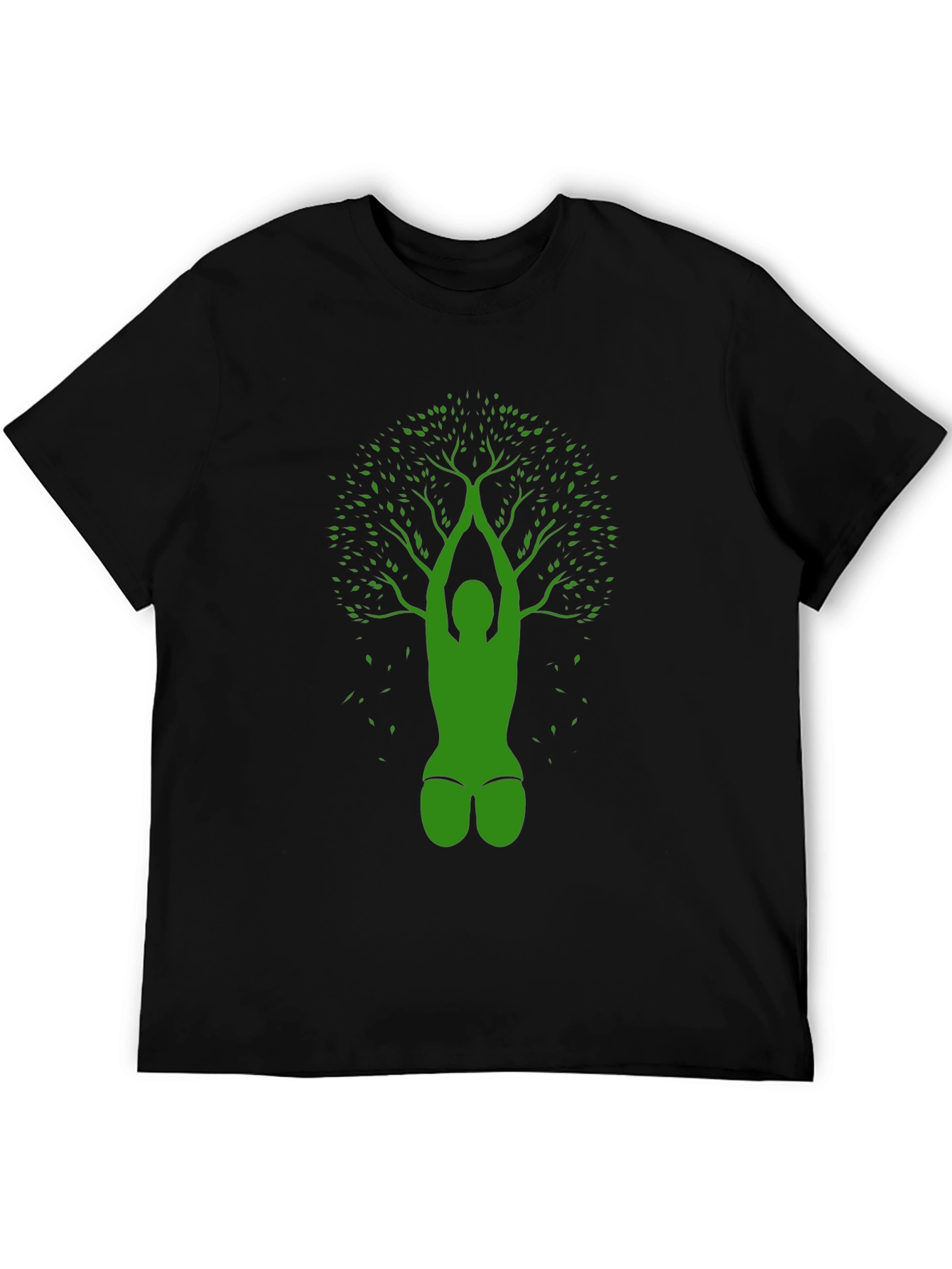 Yoga Tree Black T-Shirt - Nature Inspired Design