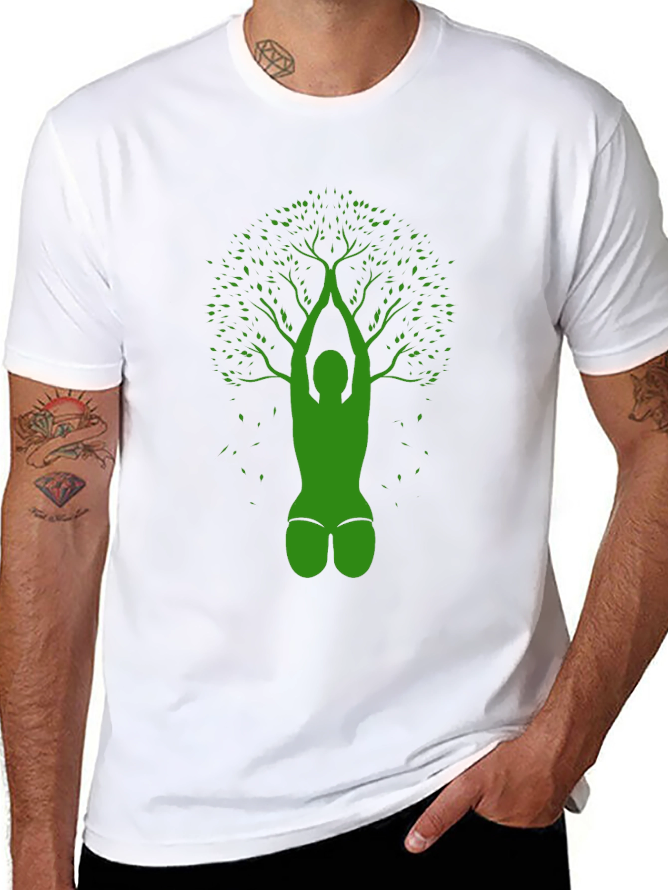 Yoga Tree Black T-Shirt - Nature Inspired Design