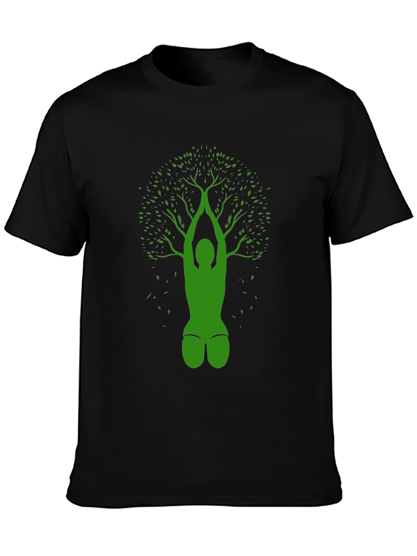 Yoga Tree Black T-Shirt - Nature Inspired Design