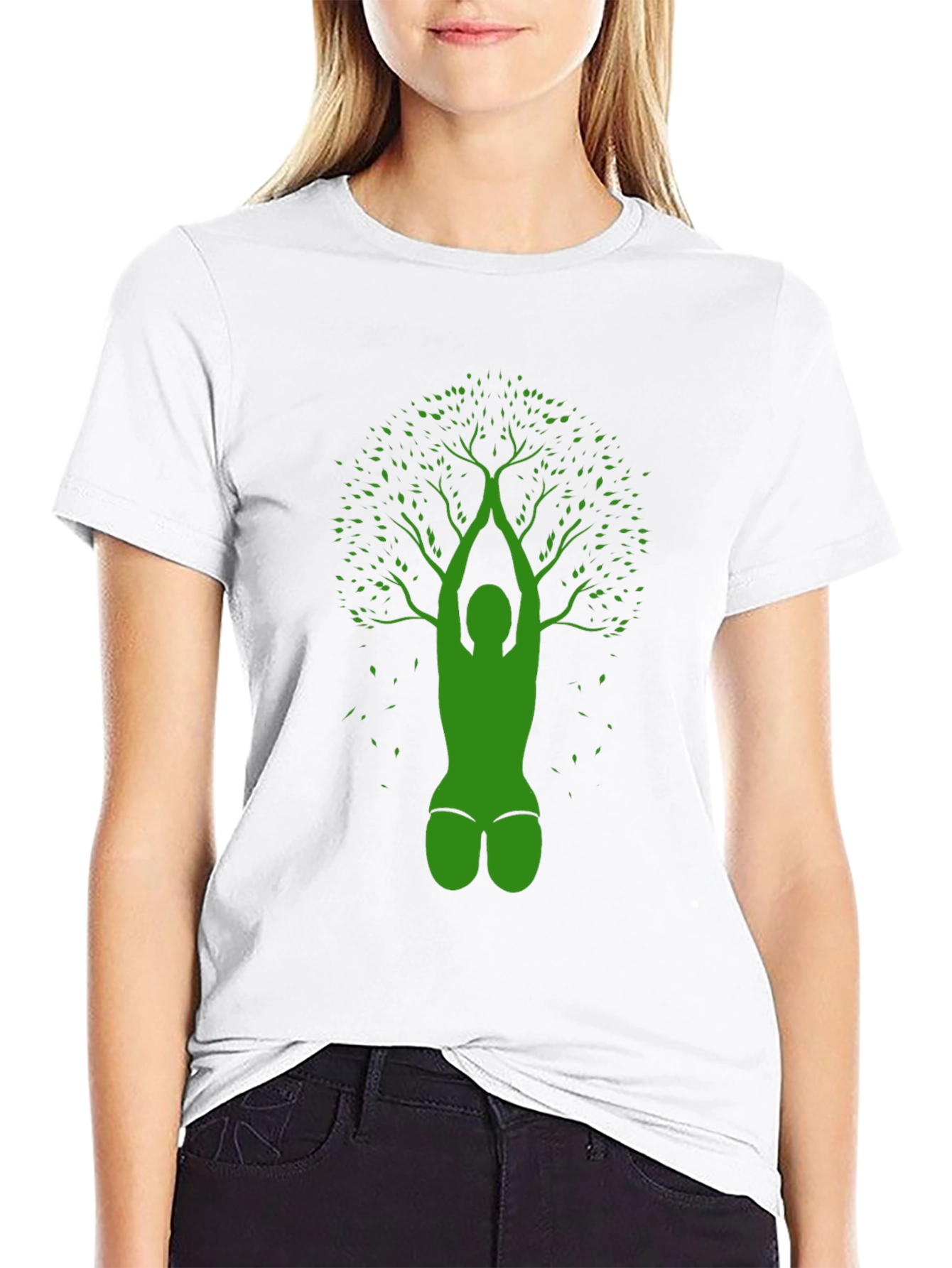 Yoga Tree Black T-Shirt - Nature Inspired Design