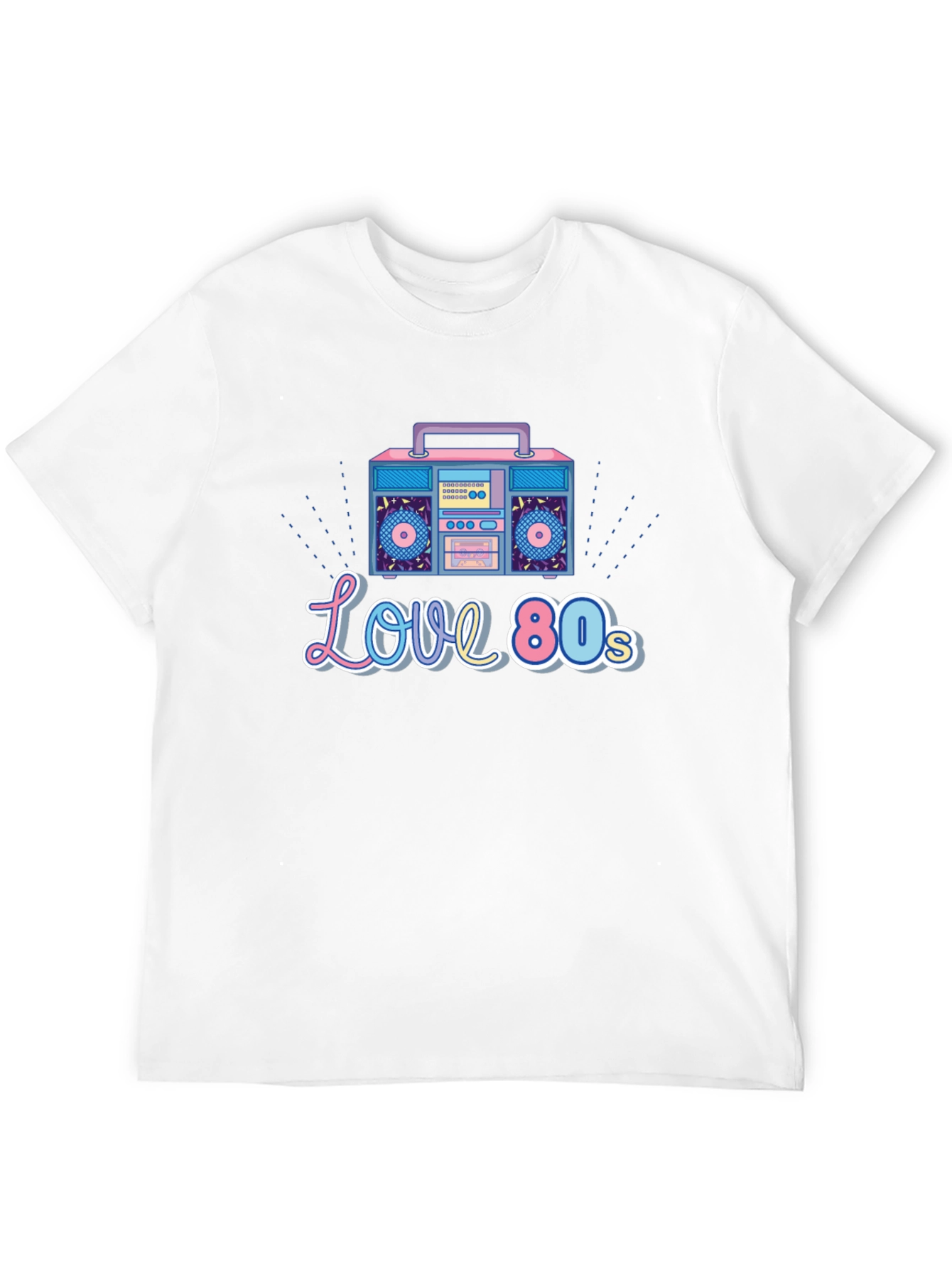 Love the 80s Retro Boombox Graphic T-Shirt