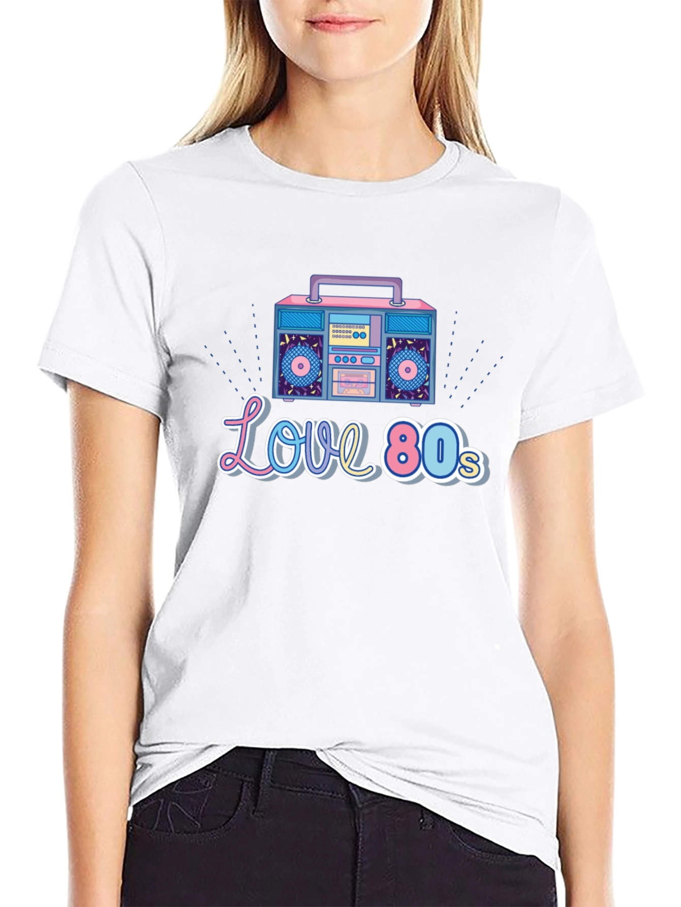 Love the 80s Retro Boombox Graphic T-Shirt