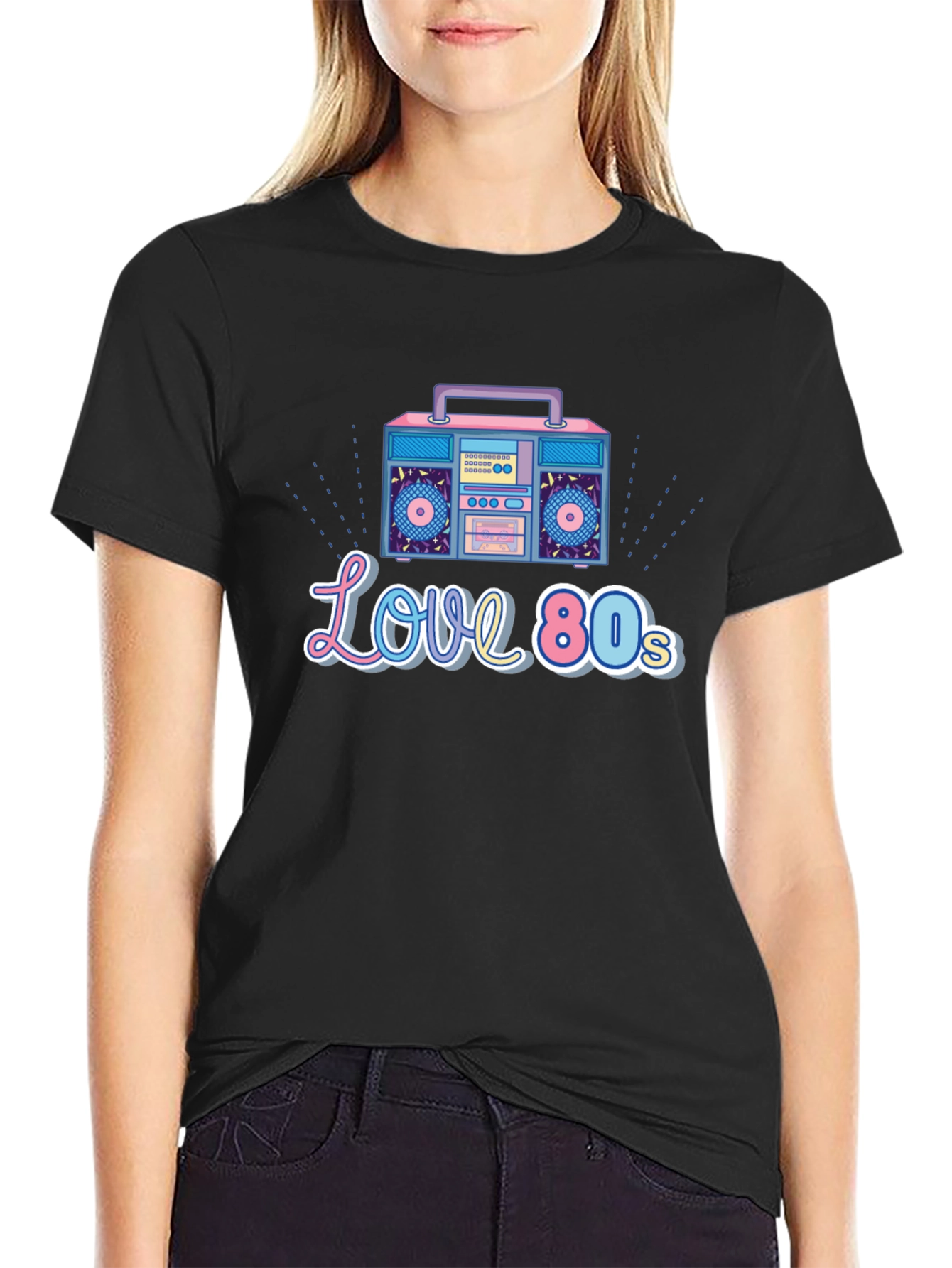 Love the 80s Retro Boombox Graphic T-Shirt