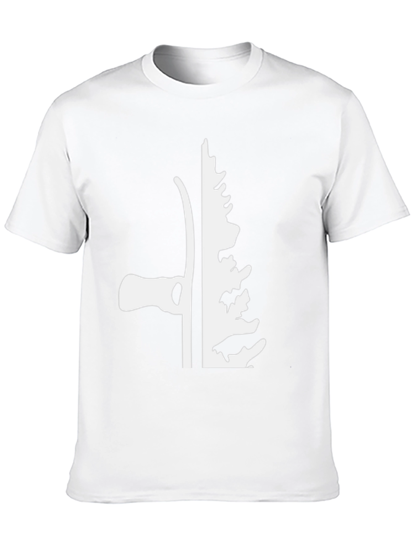 Axe and Tree Graphic T-Shirt - Black