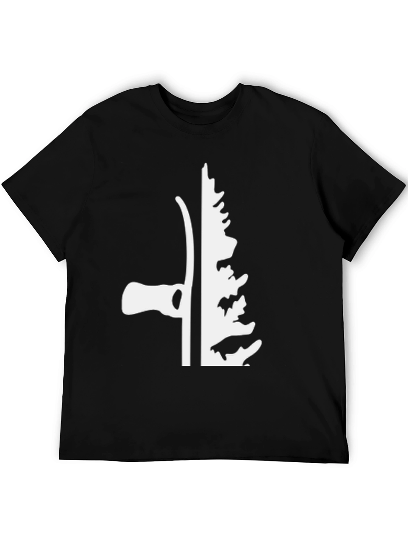 Axe and Tree Graphic T-Shirt - Black