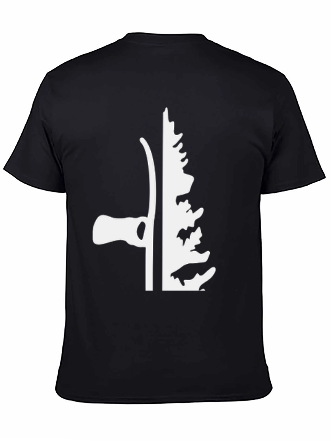 Axe and Tree Graphic T-Shirt - Black