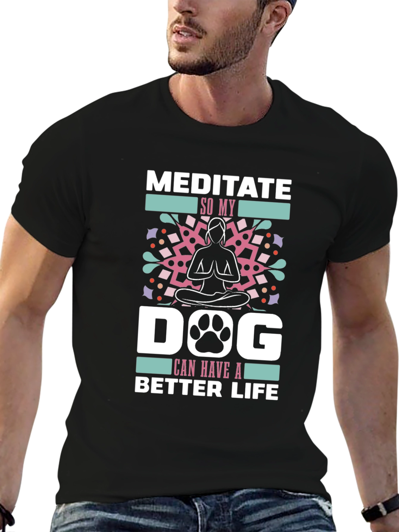 Meditate Dog Life Tee - Yoga Pets Funny