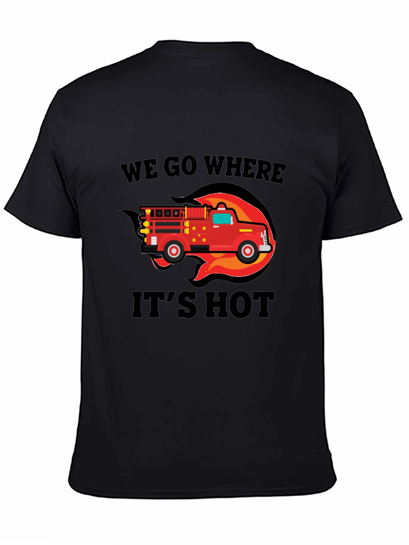 Firefighter Theme Black T-Shirt