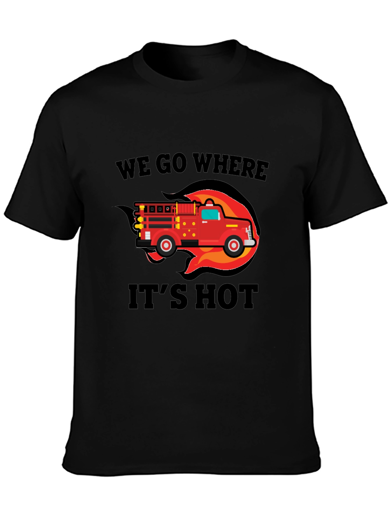 Firefighter Theme Black T-Shirt