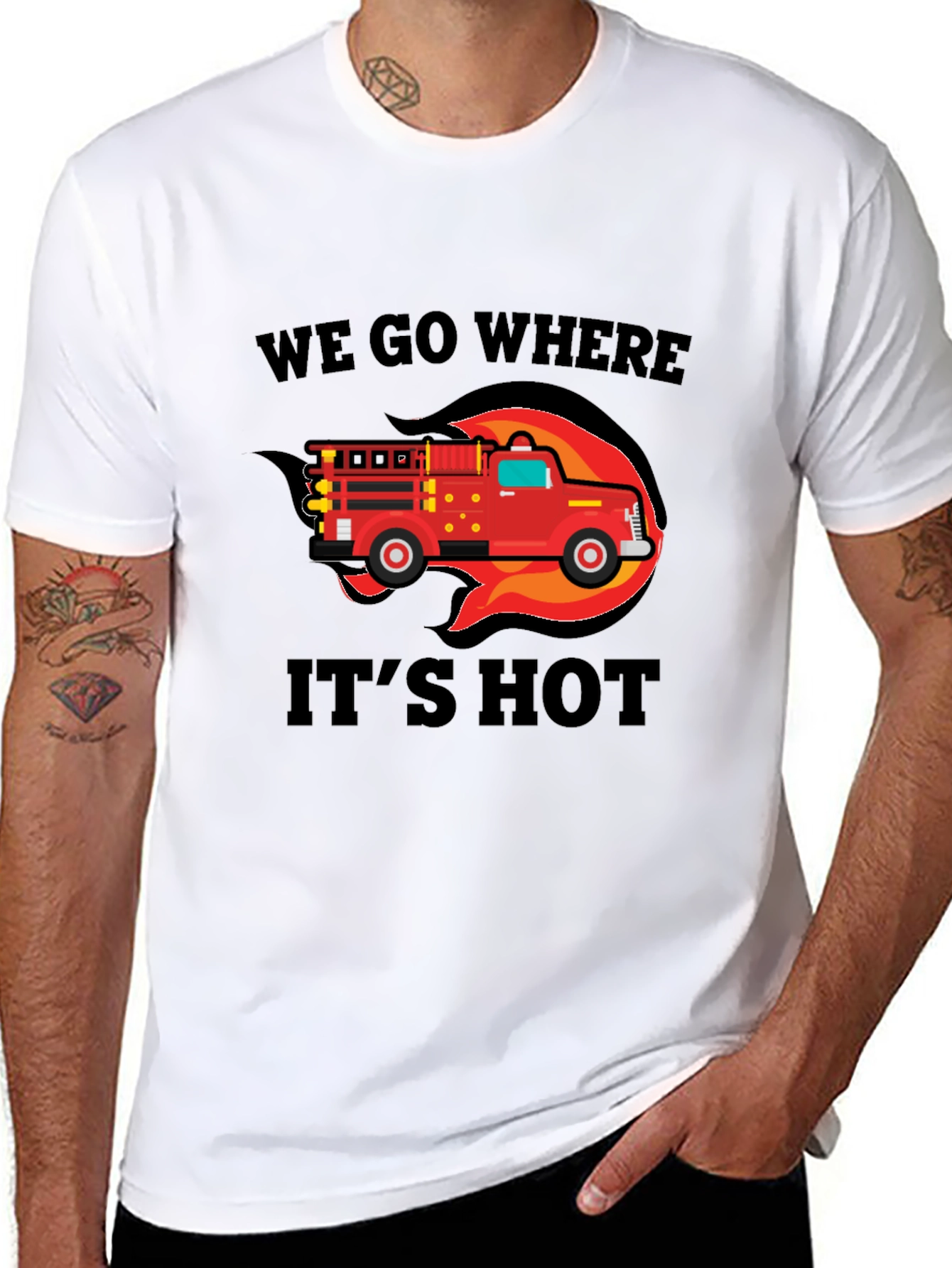 Firefighter Theme Black T-Shirt