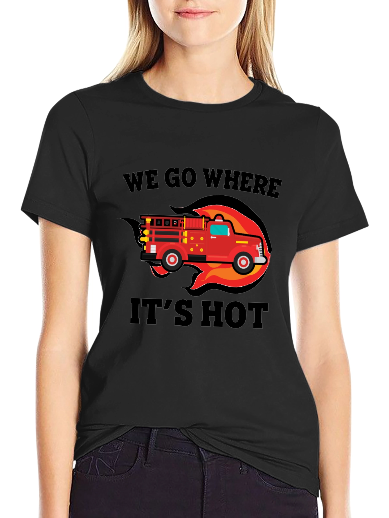 Firefighter Theme Black T-Shirt