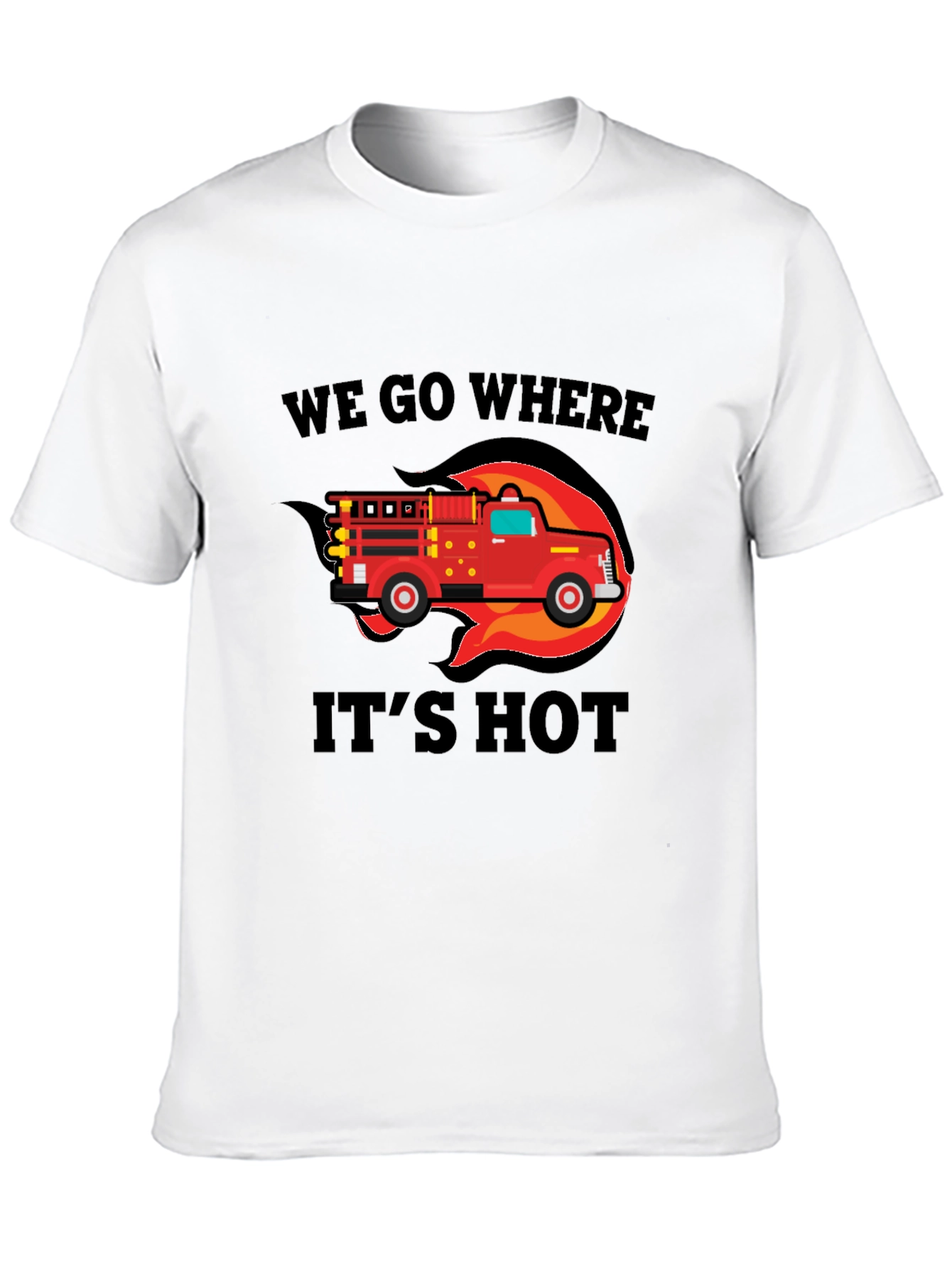 Firefighter Theme Black T-Shirt