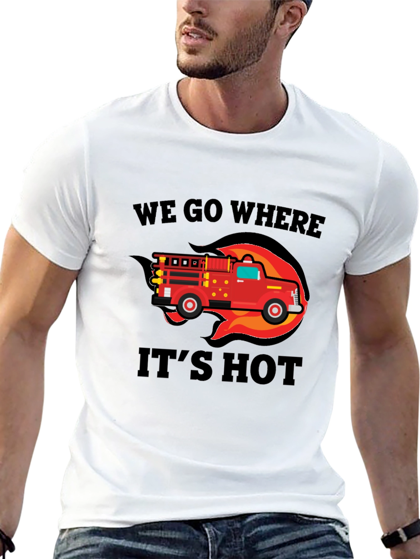 Firefighter Theme Black T-Shirt