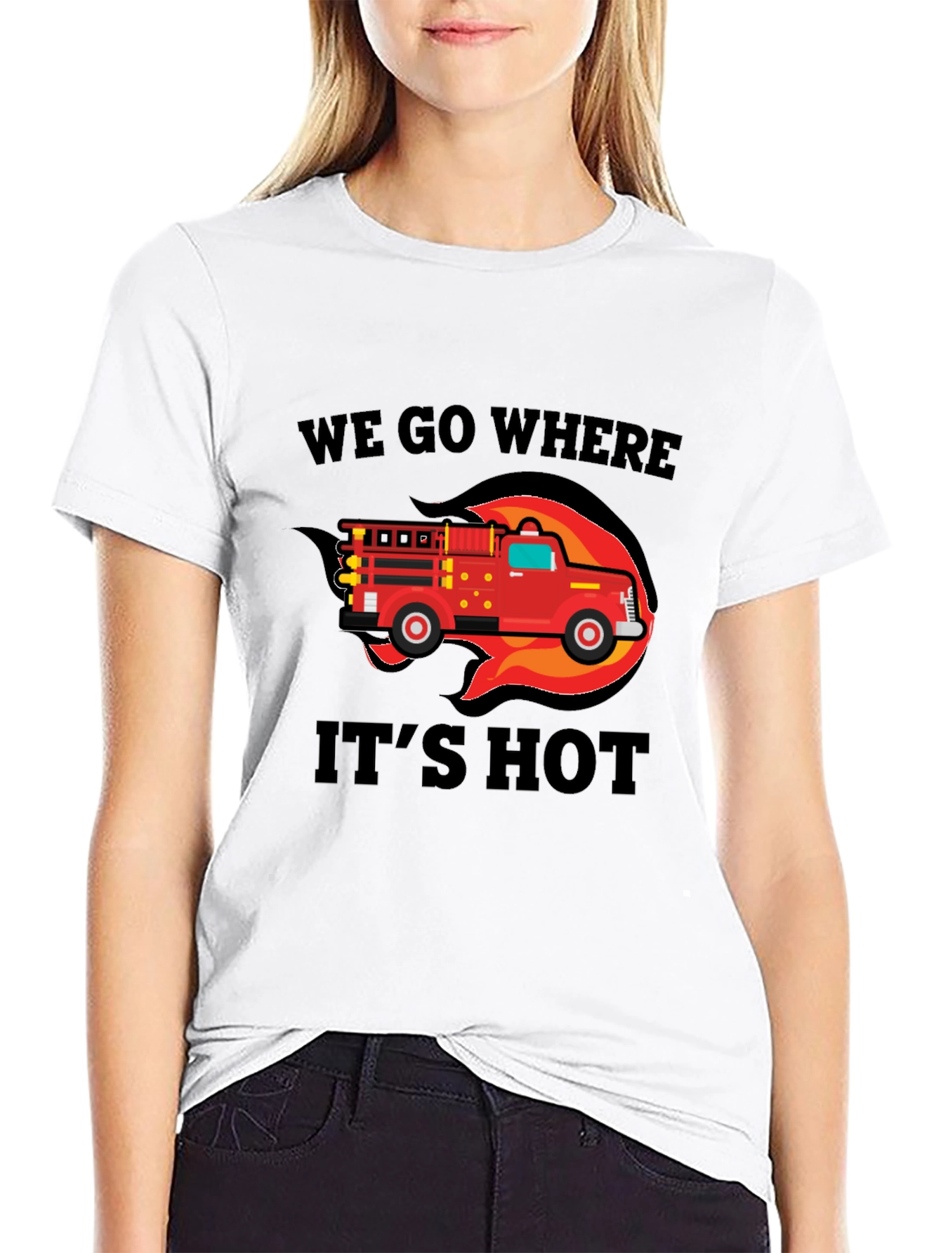 Firefighter Theme Black T-Shirt