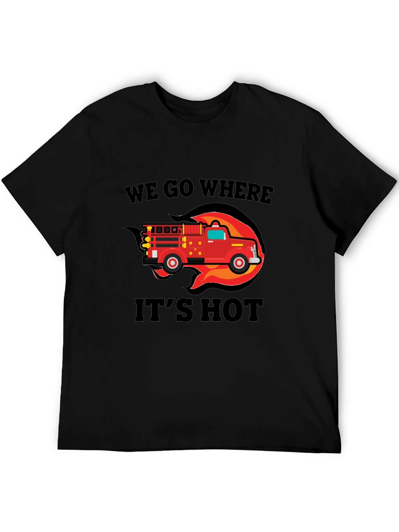 Firefighter Theme Black T-Shirt