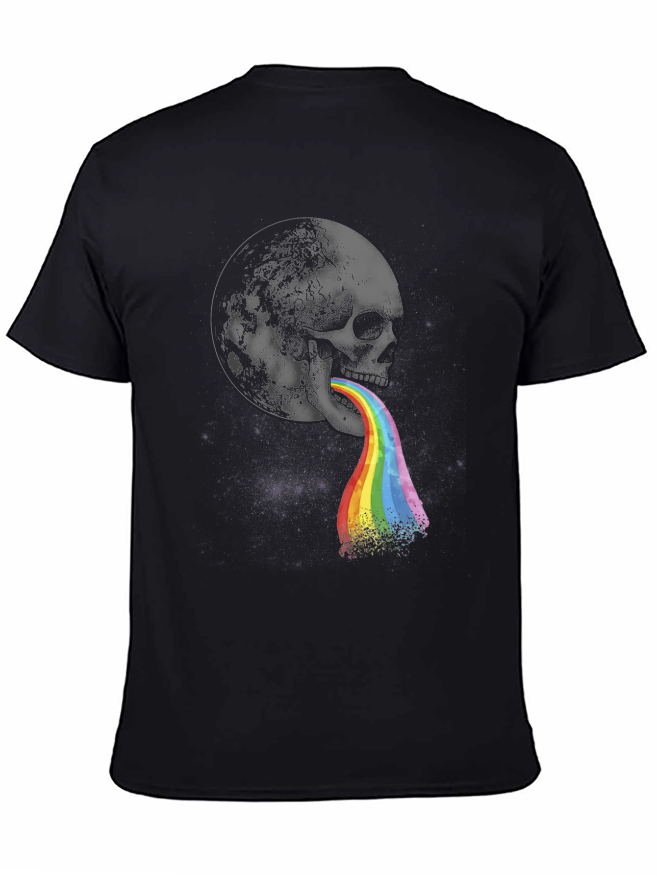 Skull Rainbow Vomit Graphic Tee