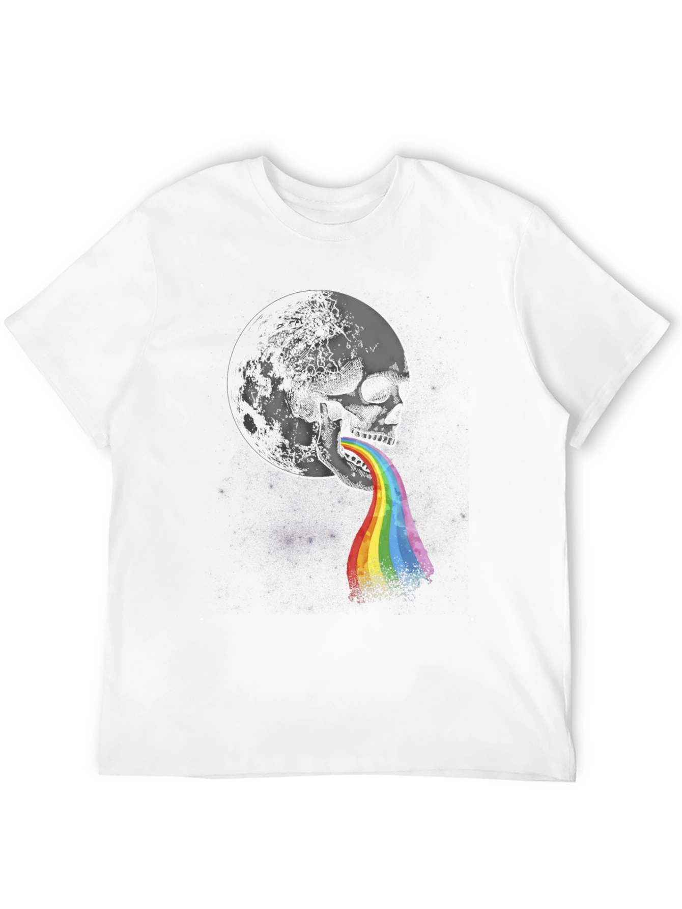 Skull Rainbow Vomit Graphic Tee