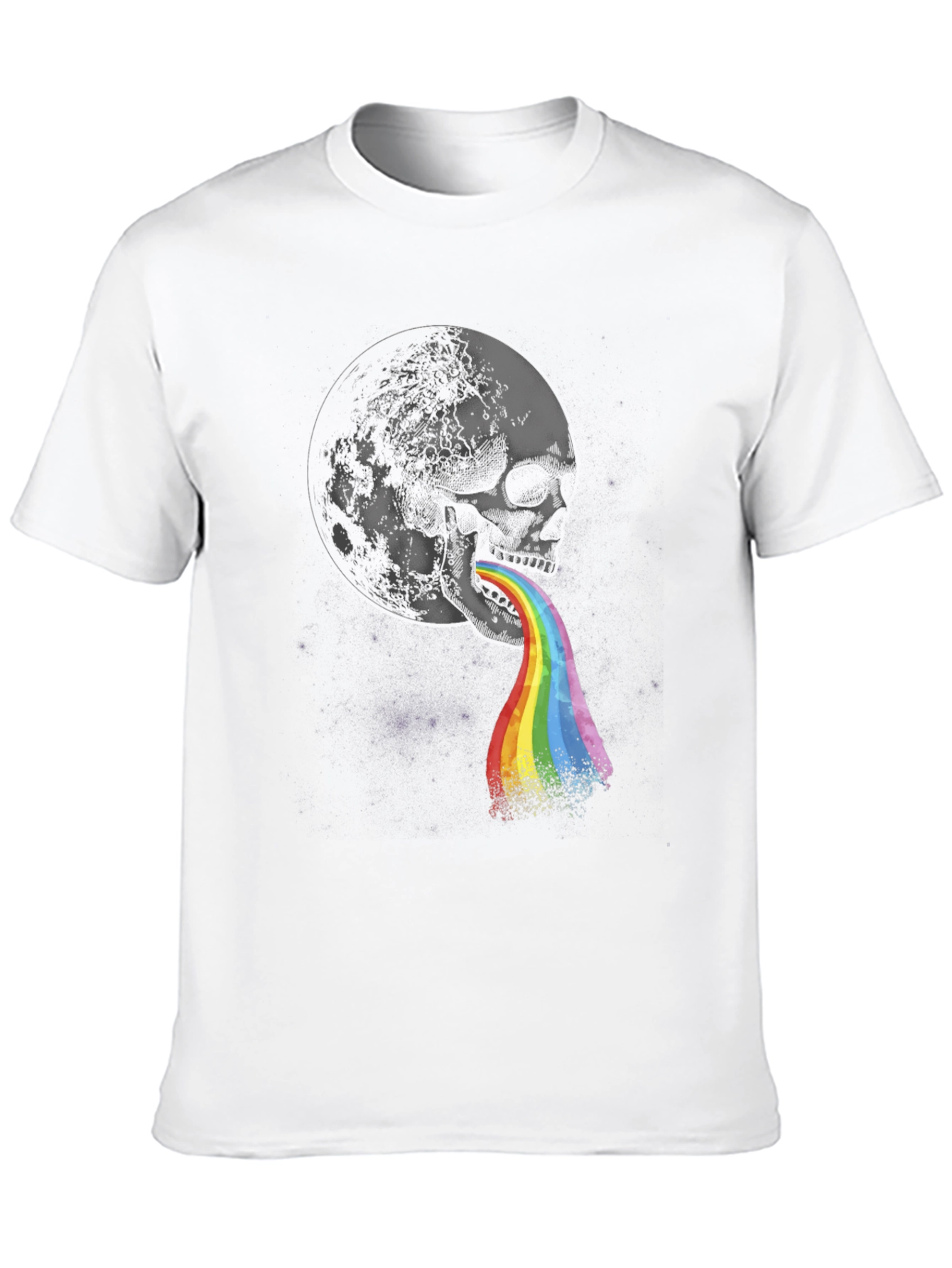 Skull Rainbow Vomit Graphic Tee