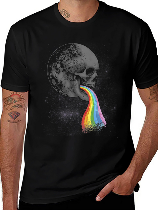 Skull Rainbow Vomit Graphic Tee