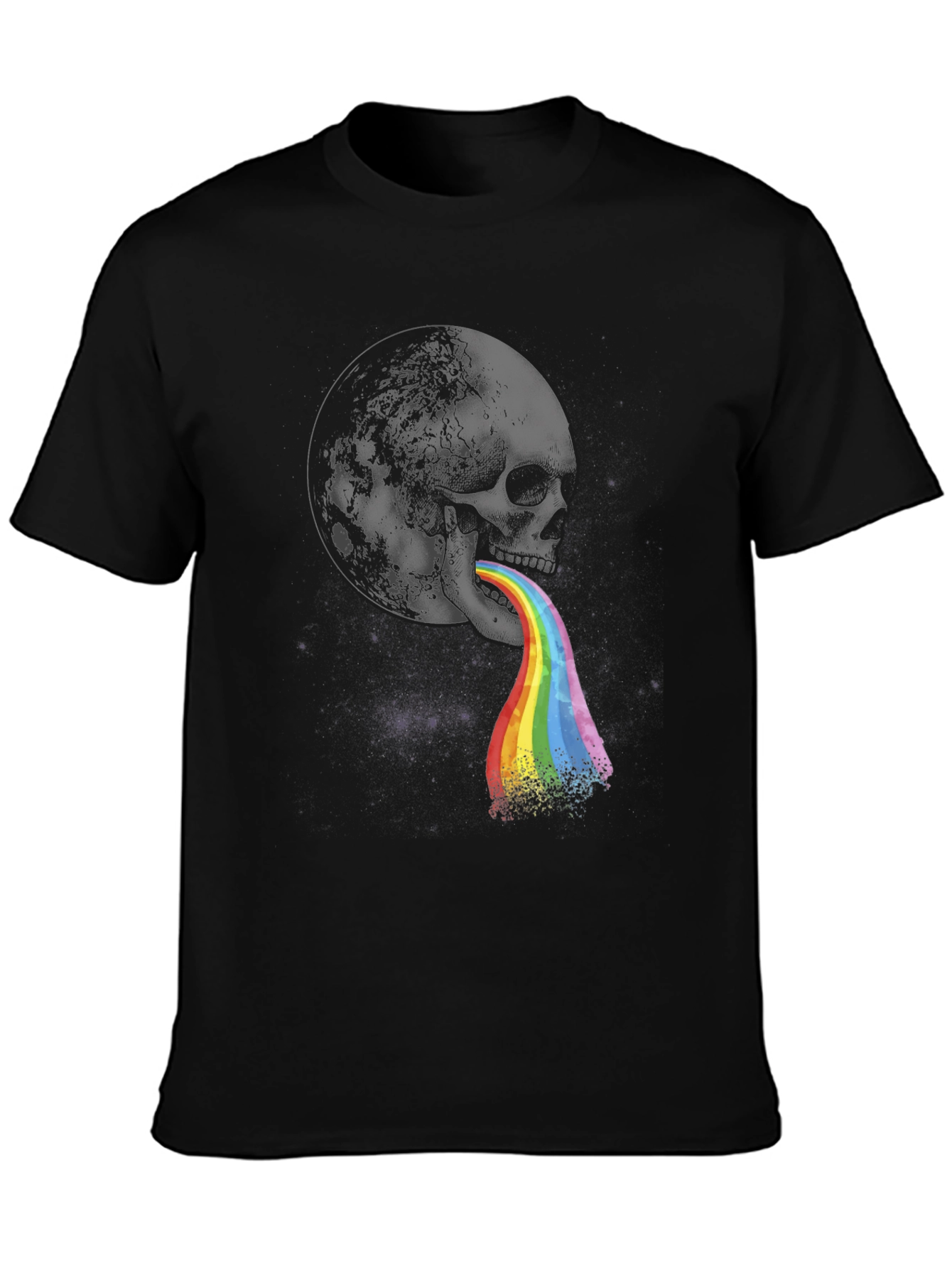Skull Rainbow Vomit Graphic Tee
