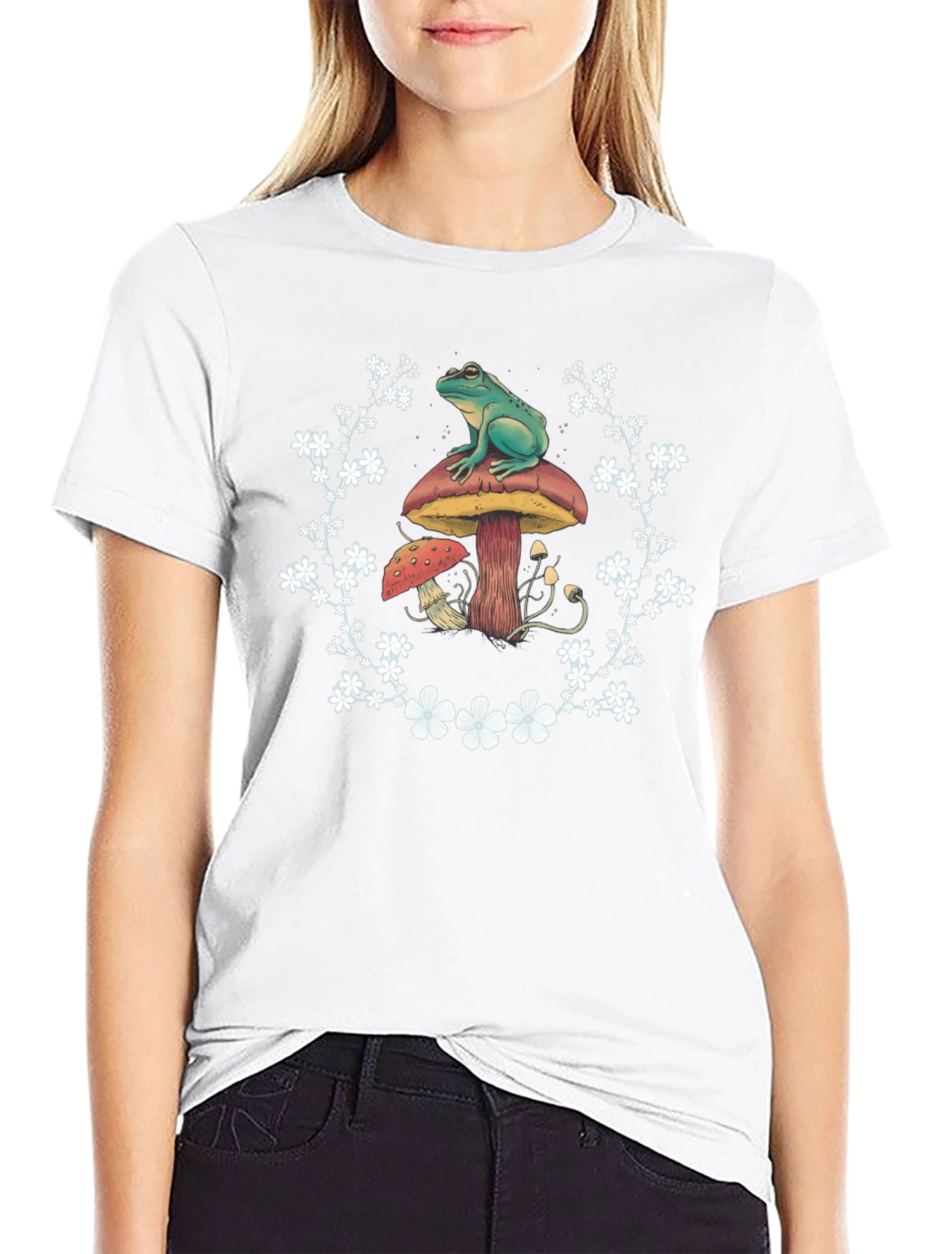 Frog and Mushroom T-Shirt - Unique Graphic Tee