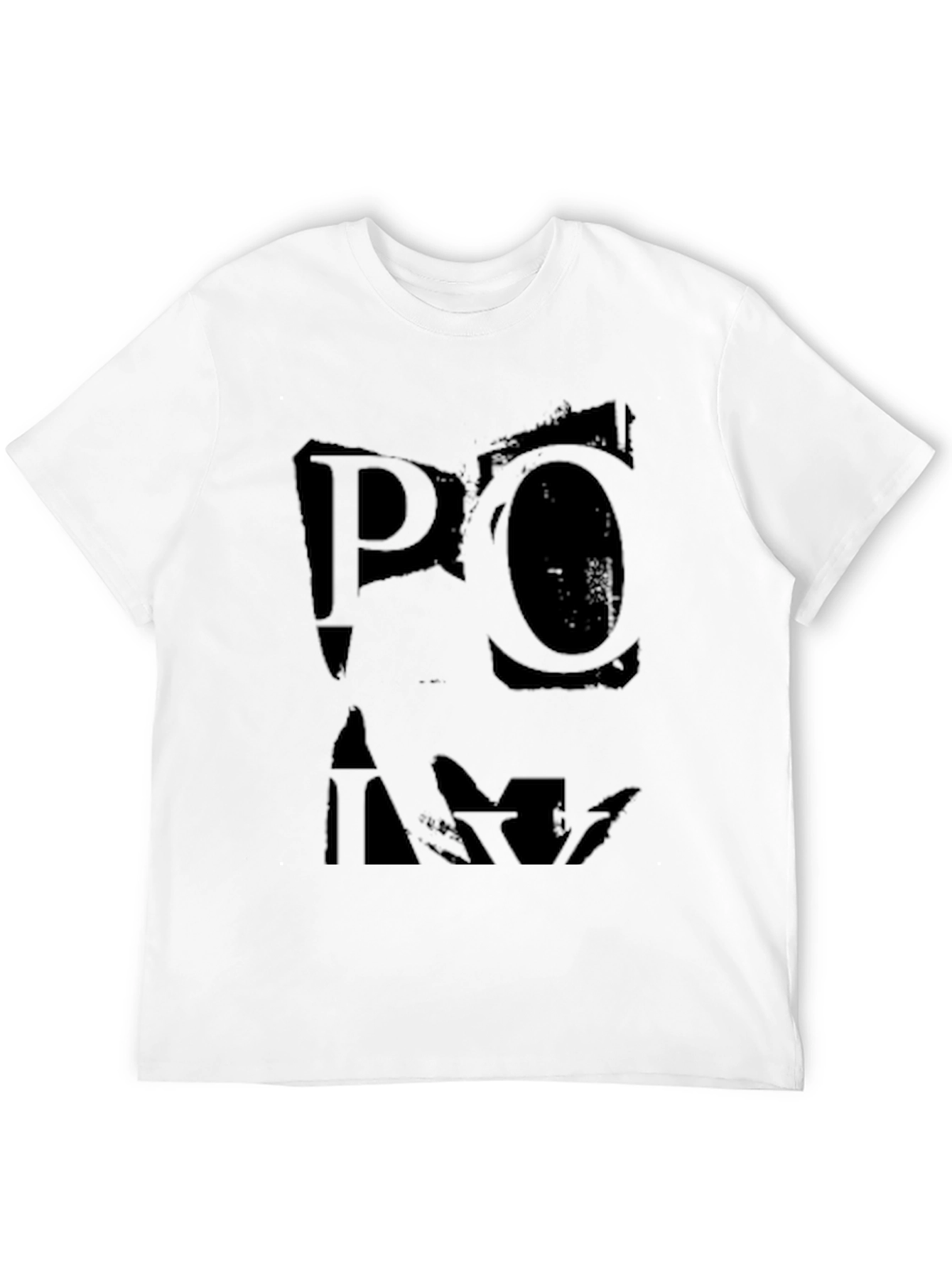 Black T-Shirt with Distressed Graphic Print