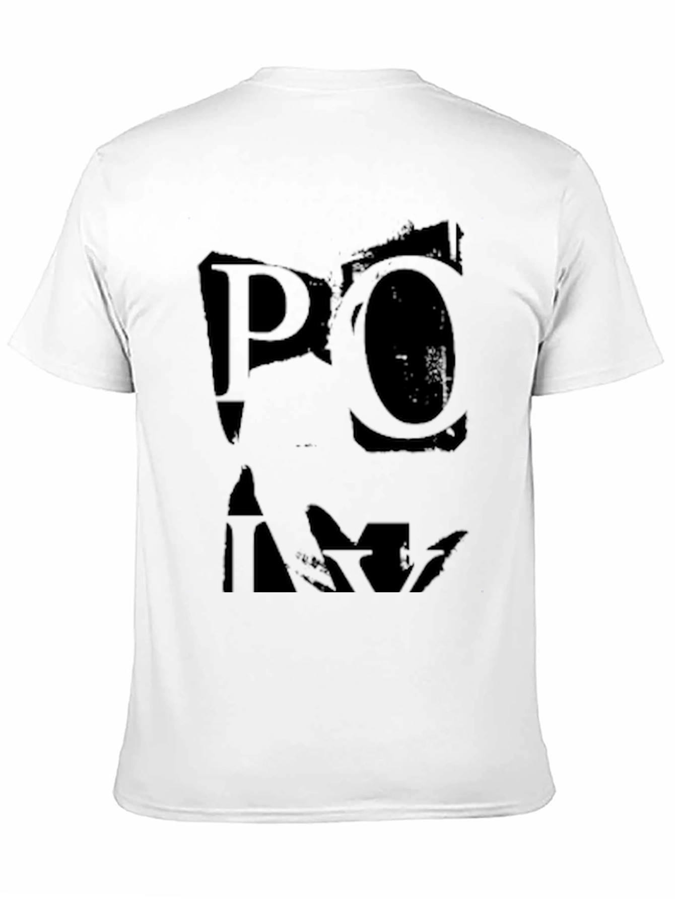 Black T-Shirt with Distressed Graphic Print