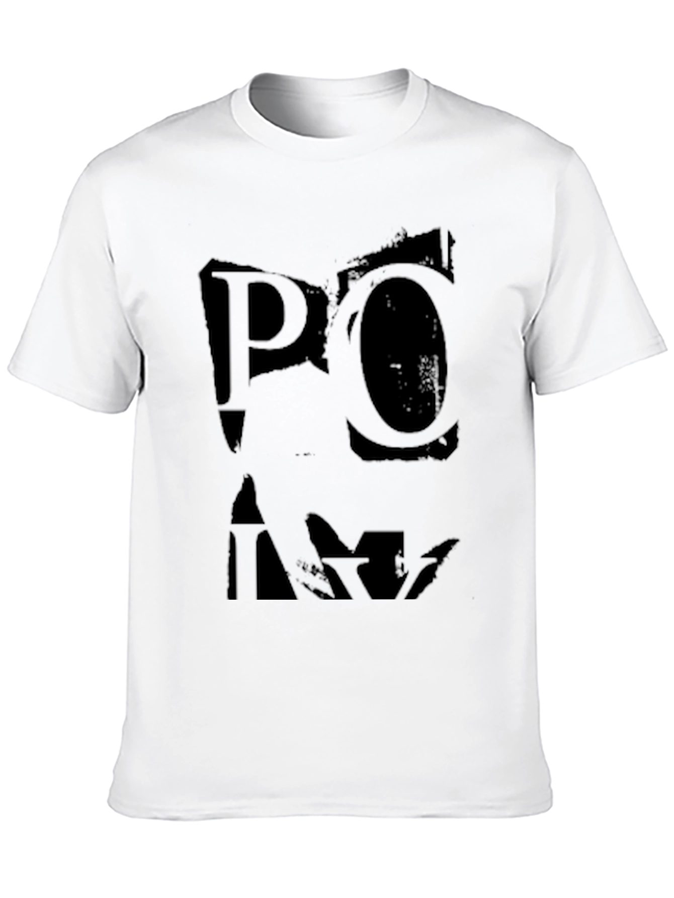 Black T-Shirt with Distressed Graphic Print