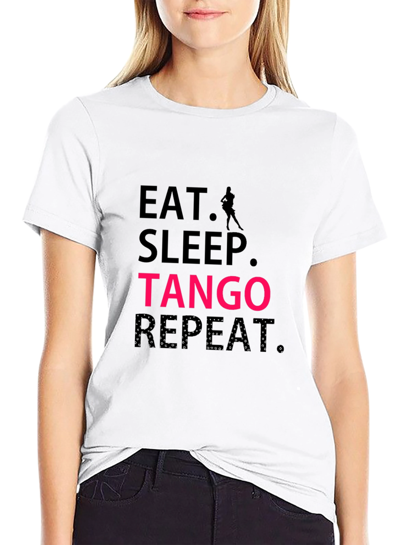 Eat Sleep Tango Repeat Black T-Shirt