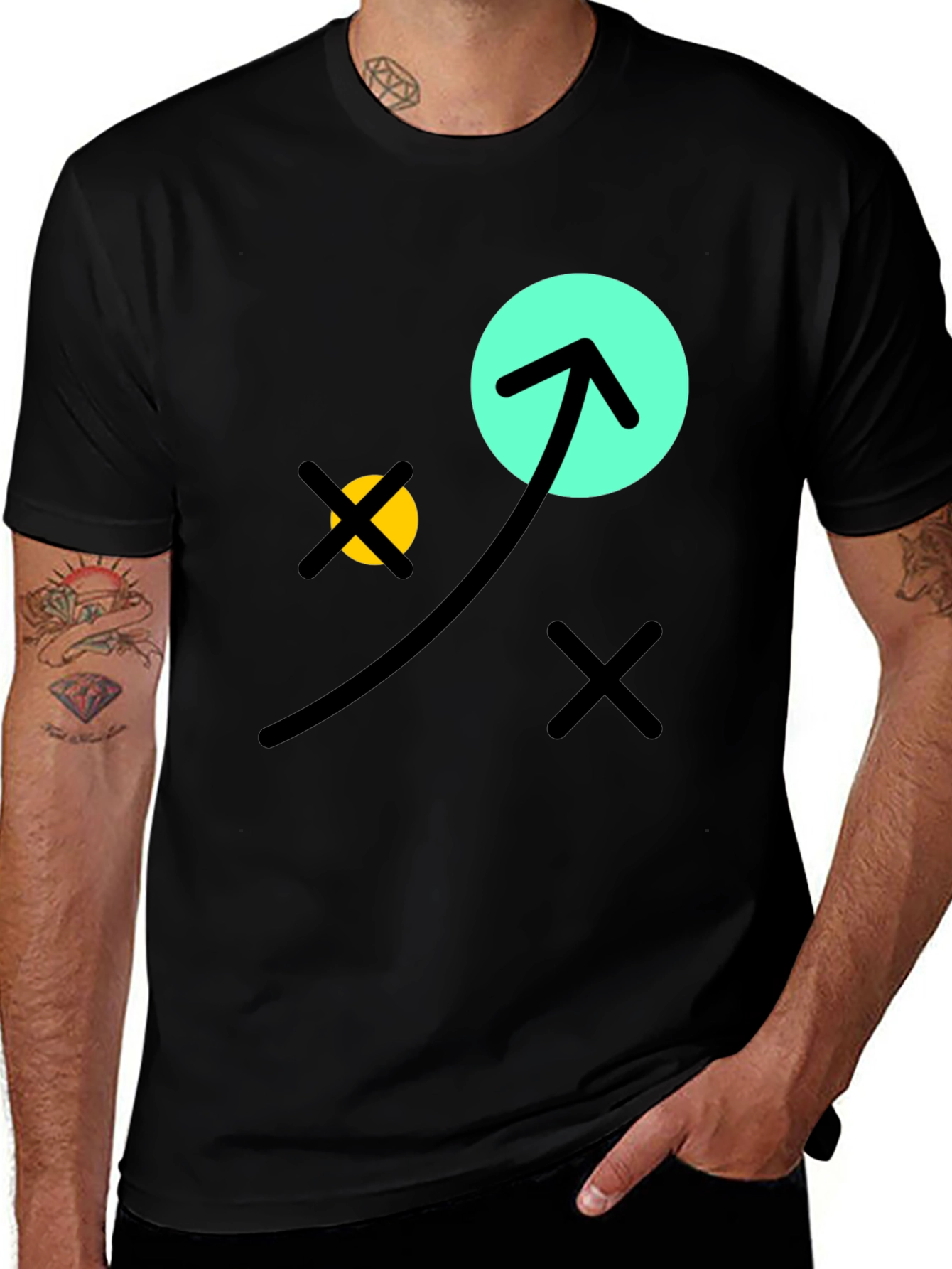 Graphic Tee: Arrow & Circles Design