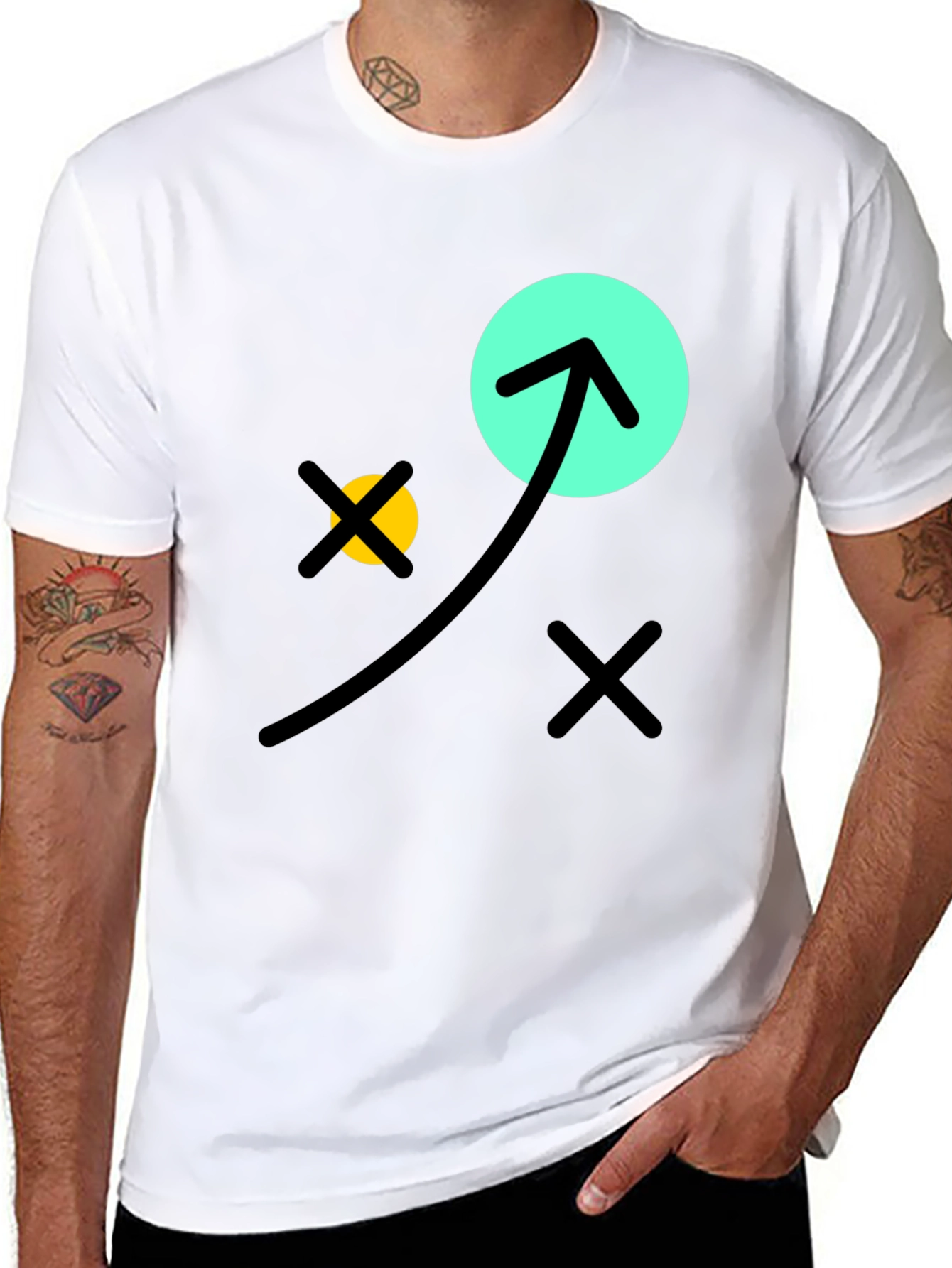 Graphic Tee: Arrow & Circles Design