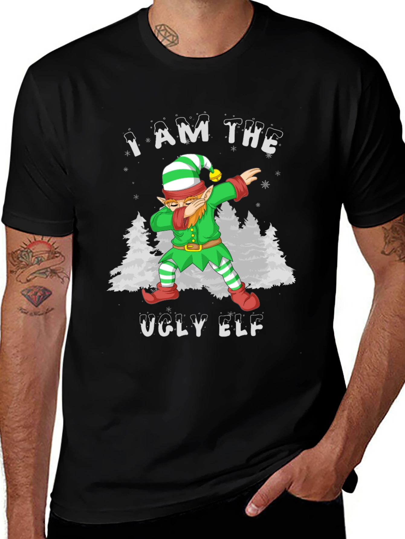 Ugly Elf Dabbing Christmas T-Shirt