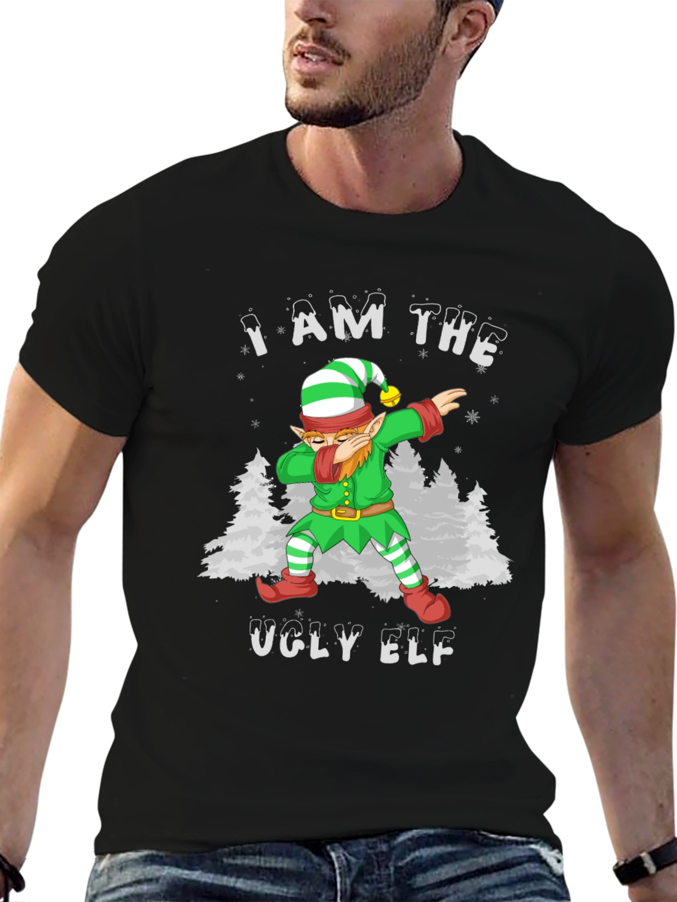 Ugly Elf Dabbing Christmas T-Shirt