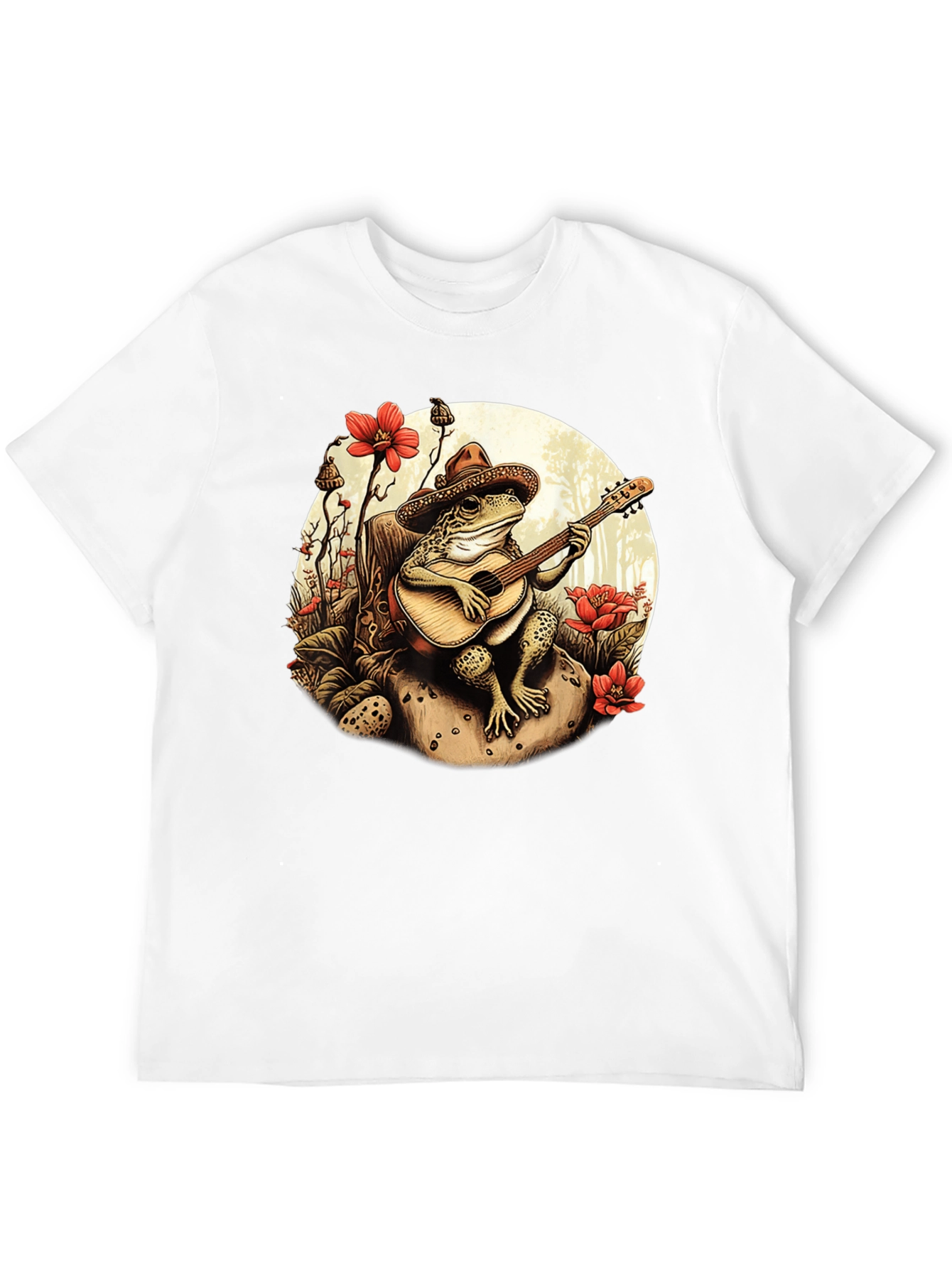 Frog Guitarist T-Shirt - Musical Amphibian Design