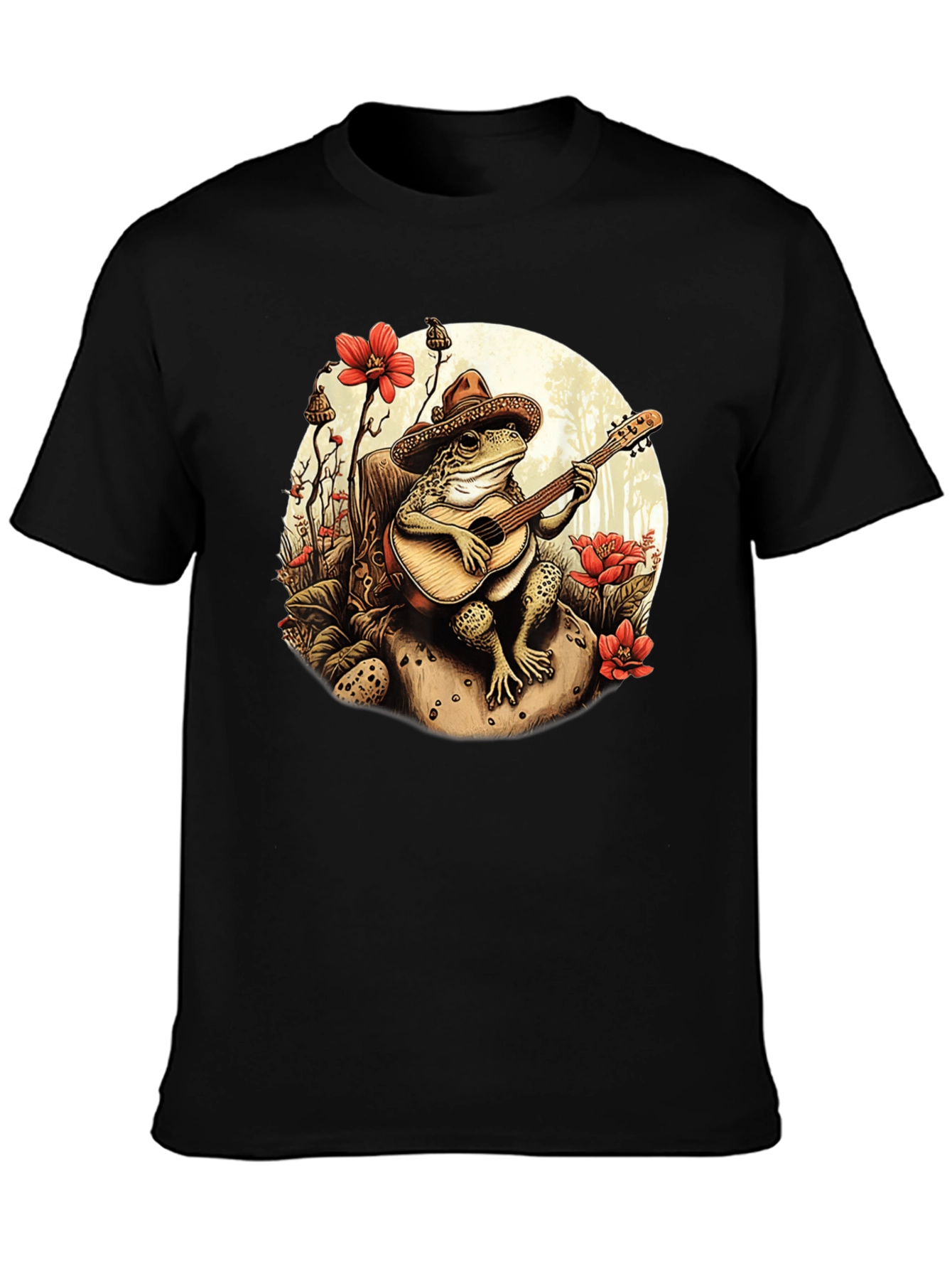 Frog Guitarist T-Shirt - Musical Amphibian Design