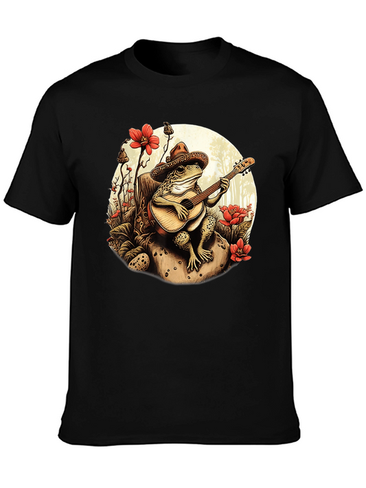 Frog Guitarist T-Shirt - Musical Amphibian Design