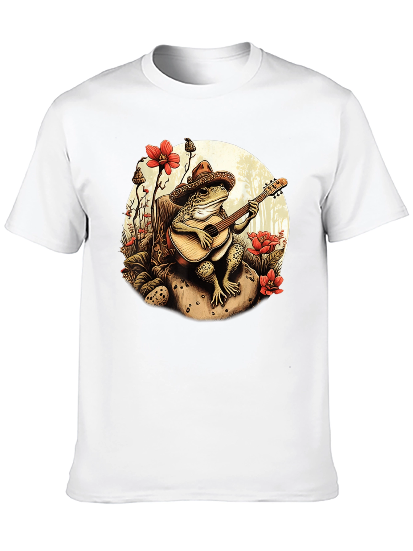 Frog Guitarist T-Shirt - Musical Amphibian Design