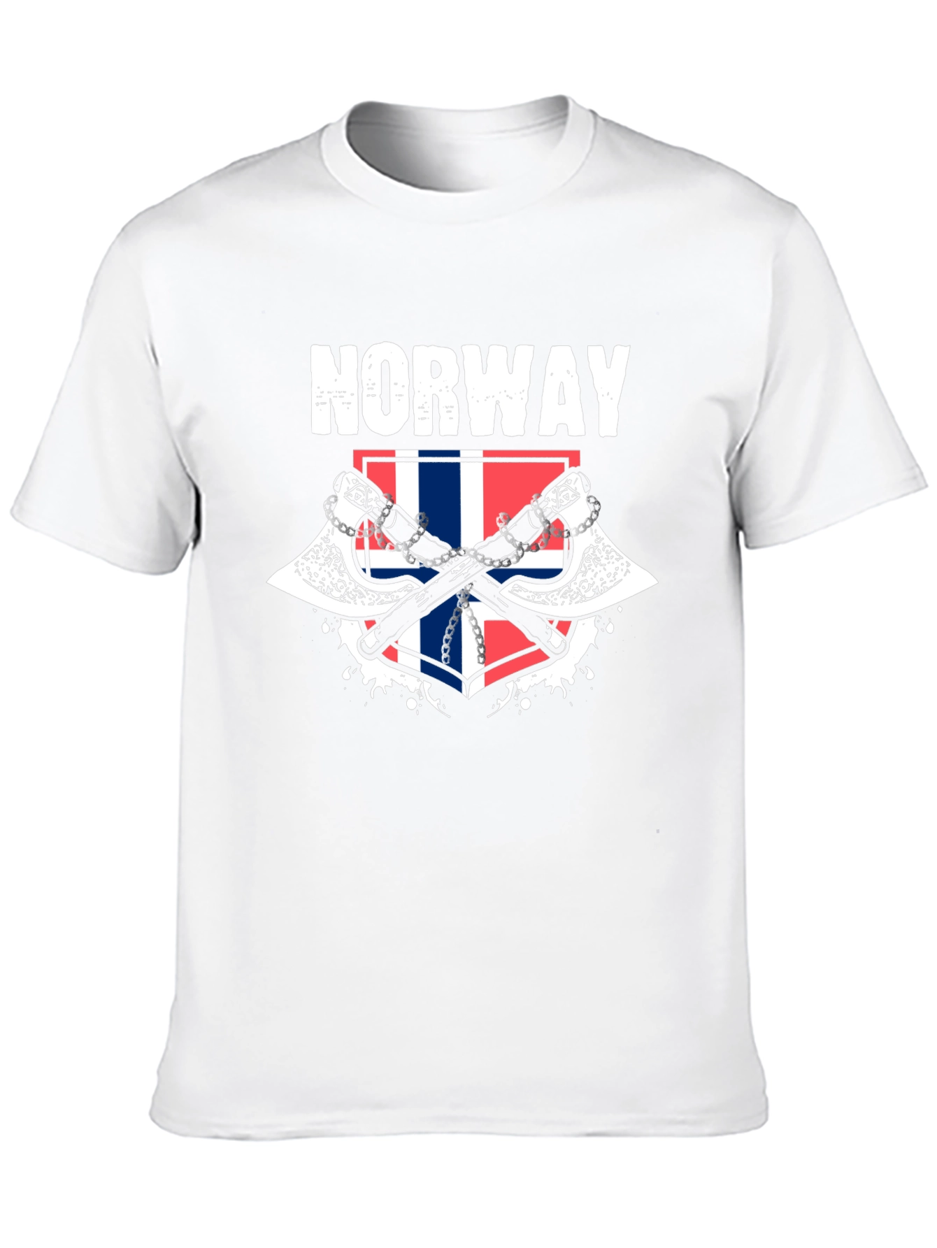 Norway Flag Axe Graphic Black T-Shirt