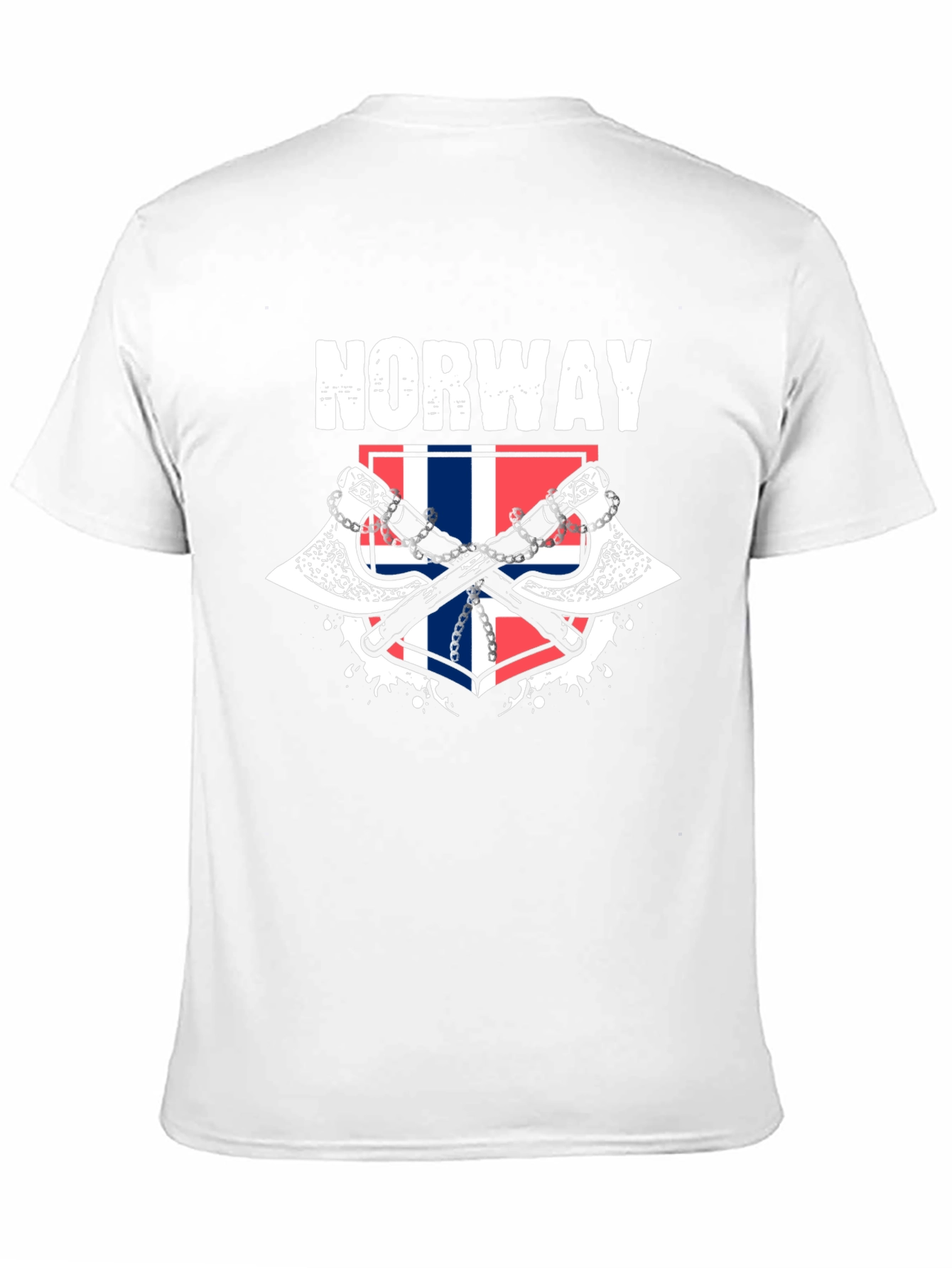 Norway Flag Axe Graphic Black T-Shirt