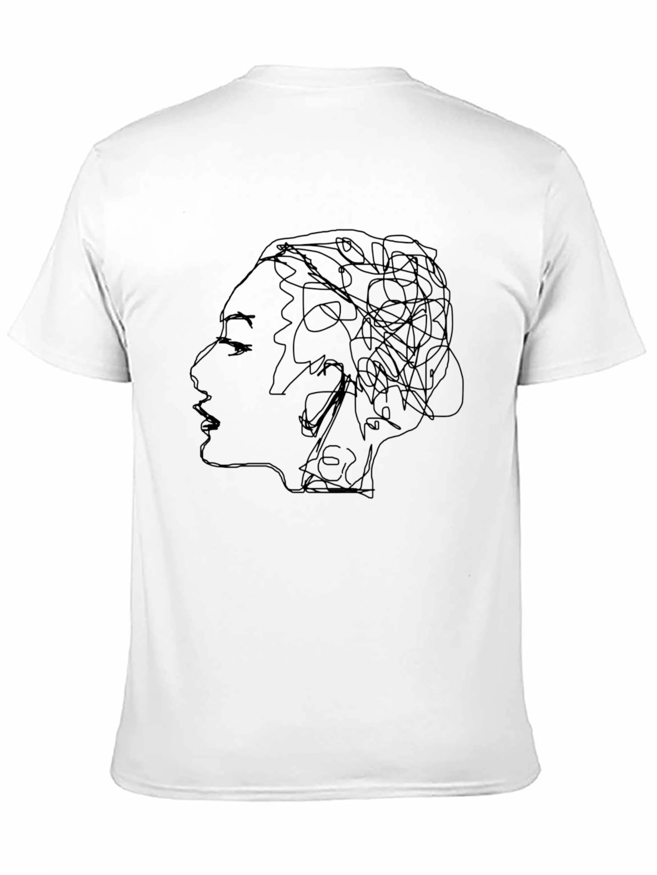 Abstract Line Art Tee - Stylish Black T-Shirt