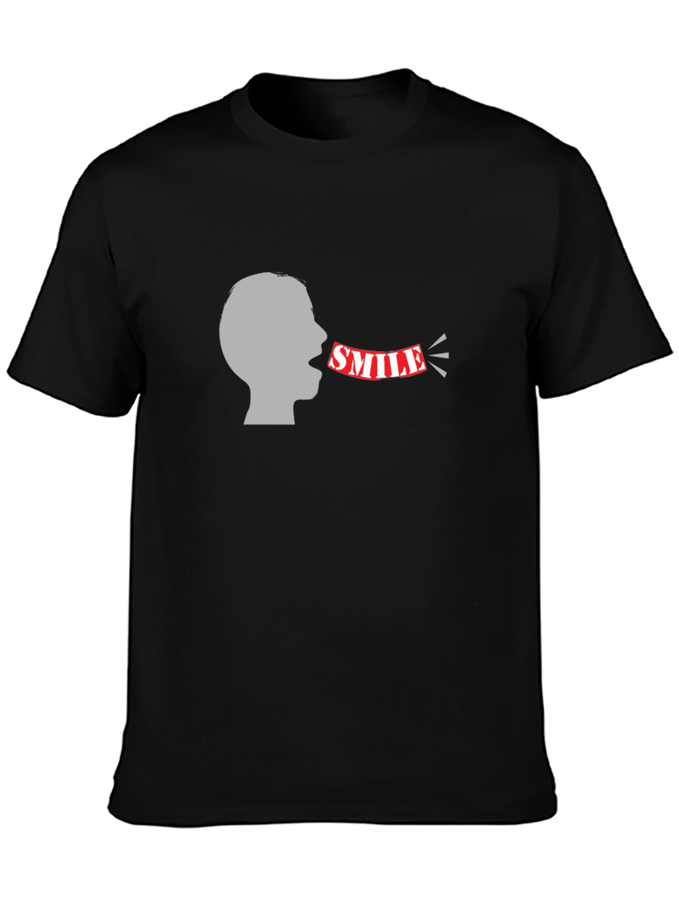 Smile Graphic Black Tee - Mens Fashion